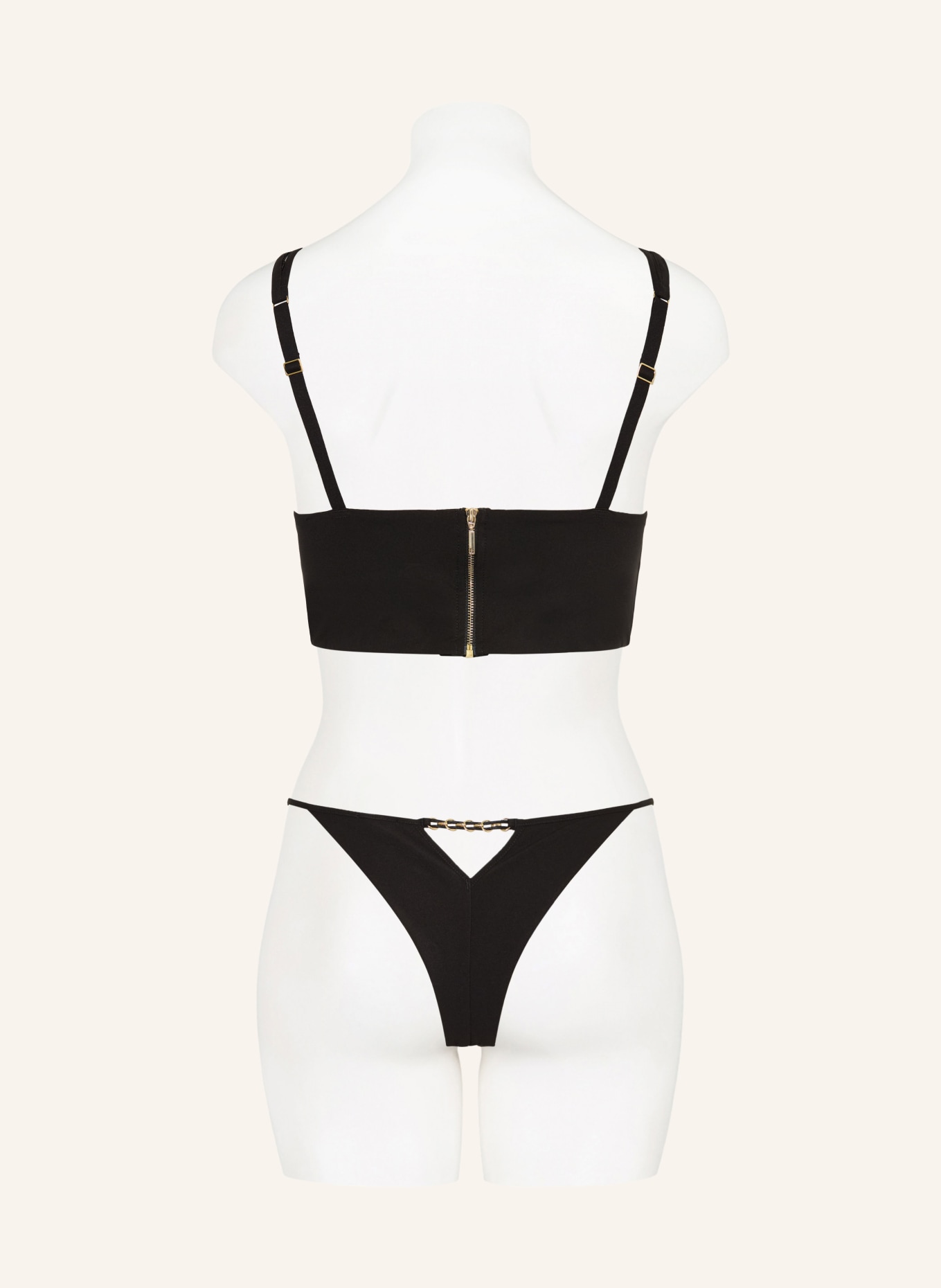 LIVY Podprsenka s ramínky TALK LATER s ozdobnými perličkami: ČERNÁ / ZLATÁ