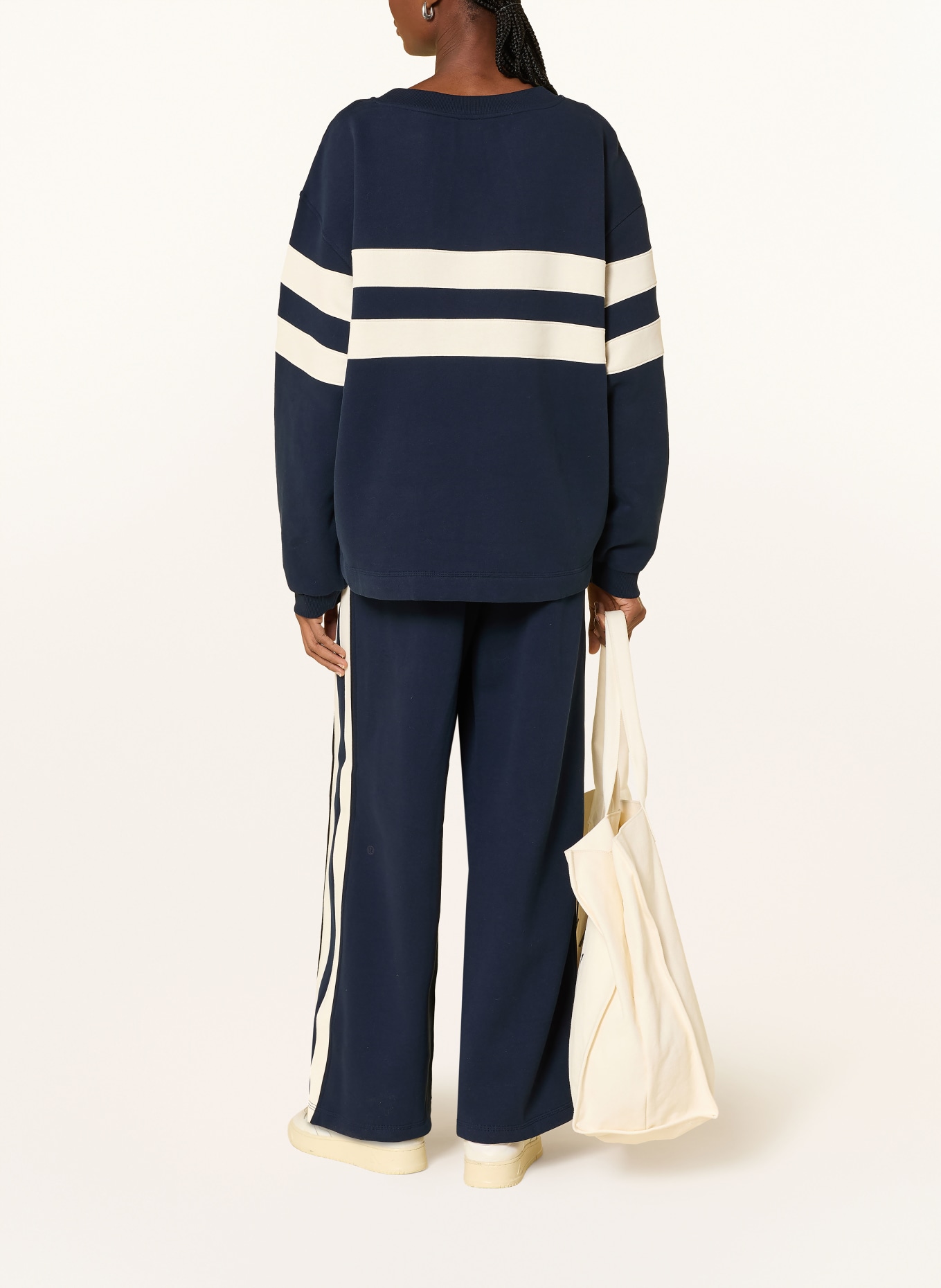 lululemon Sweat-shirt oversize STEADY STATE: BLEU FONCÉ / CRÈME