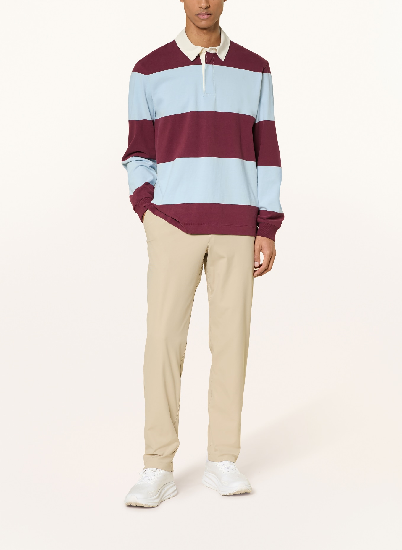 lululemon Rugbyshirt: DUNKELROT / HELLBLAU