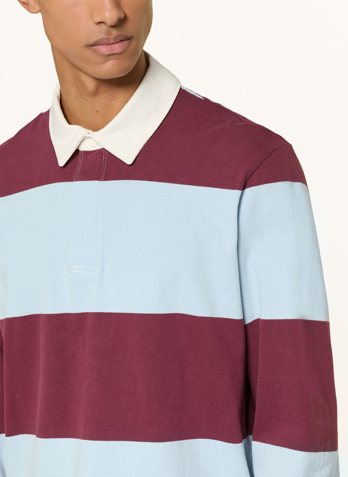 lululemon Rugbyshirt: DUNKELROT / HELLBLAU