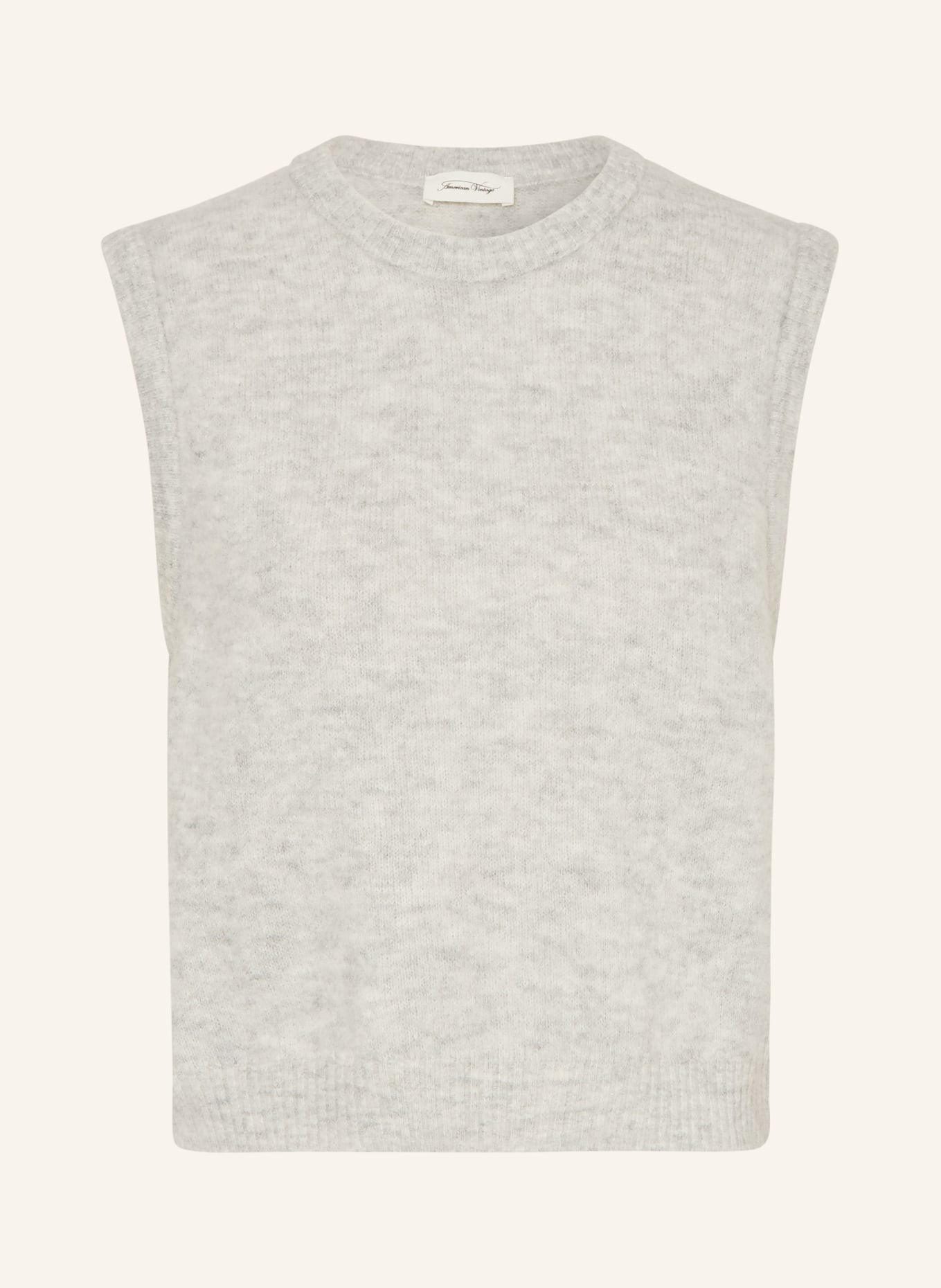 American Vintage Bezrukávový svetr VITOW s alpakou: ŠEDÁ