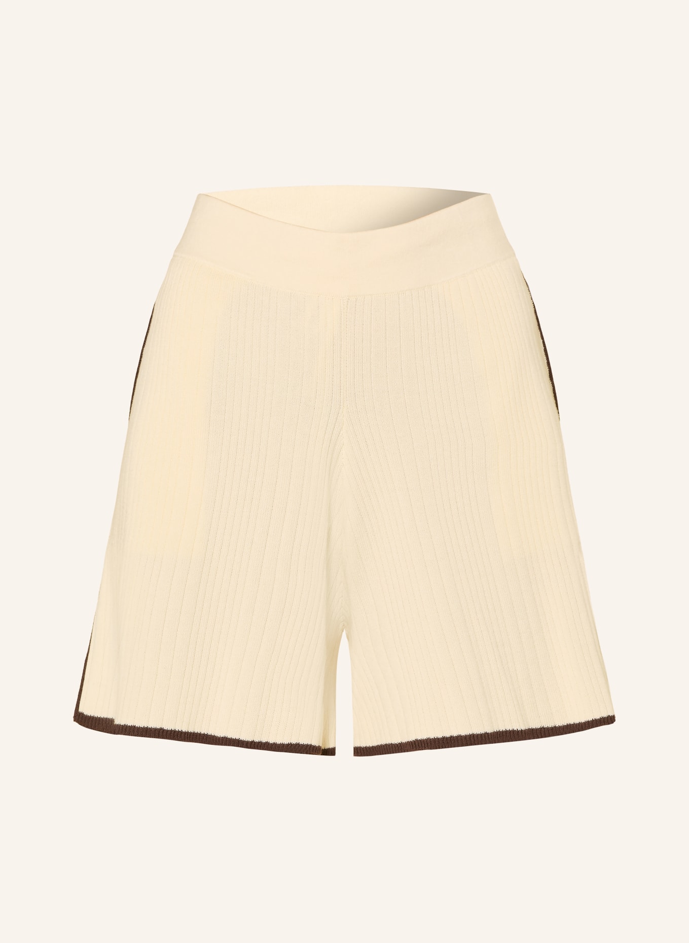 SOFIE SCHNOOR Krótkie spodenki z dzianiny JOLIESW: KREMOWY / CIEMNOBRĄZOWY