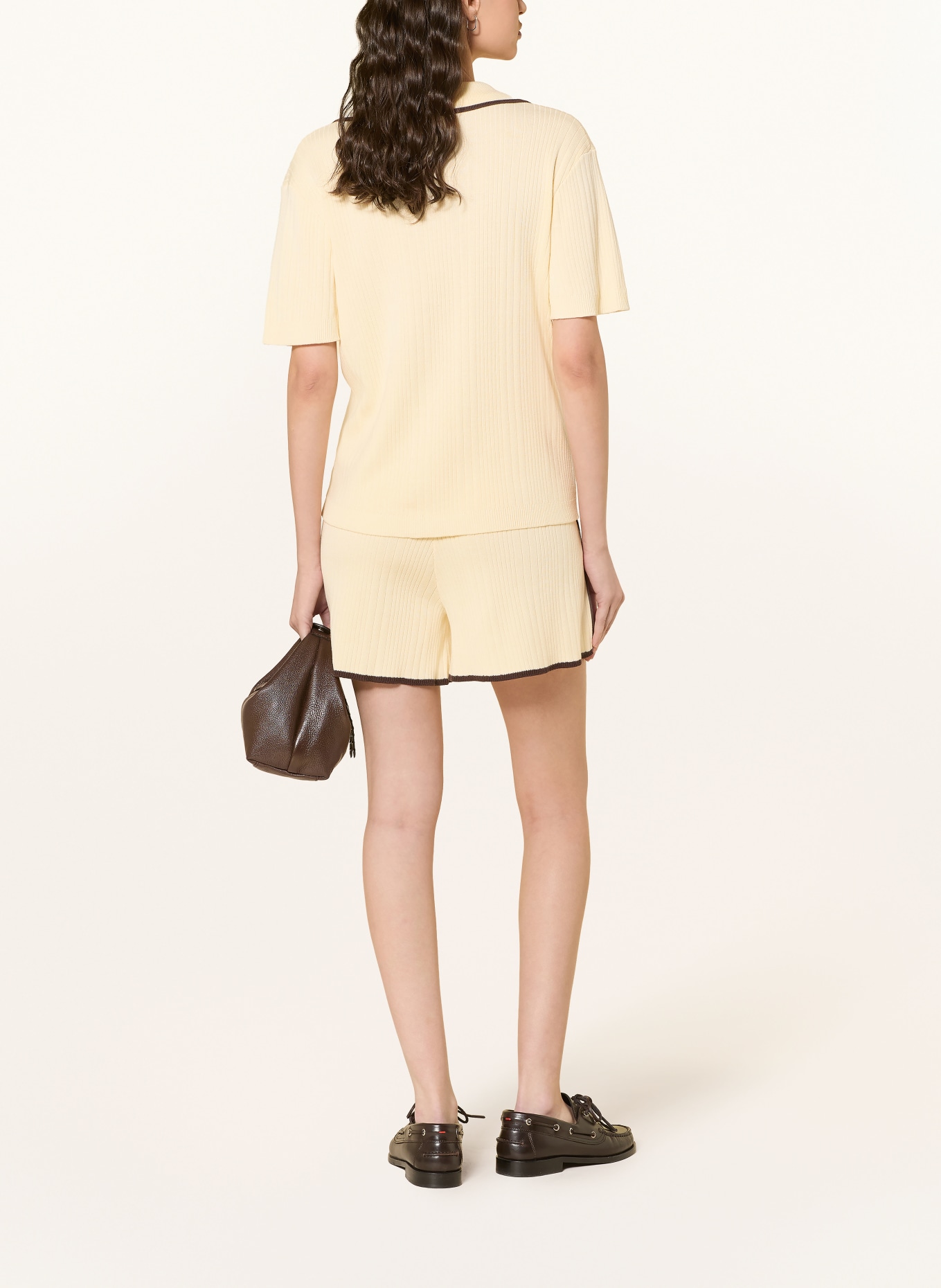 SOFIE SCHNOOR Dzianinowa koszulka polo JAMIESW: KREMOWY / CIEMNOBRĄZOWY