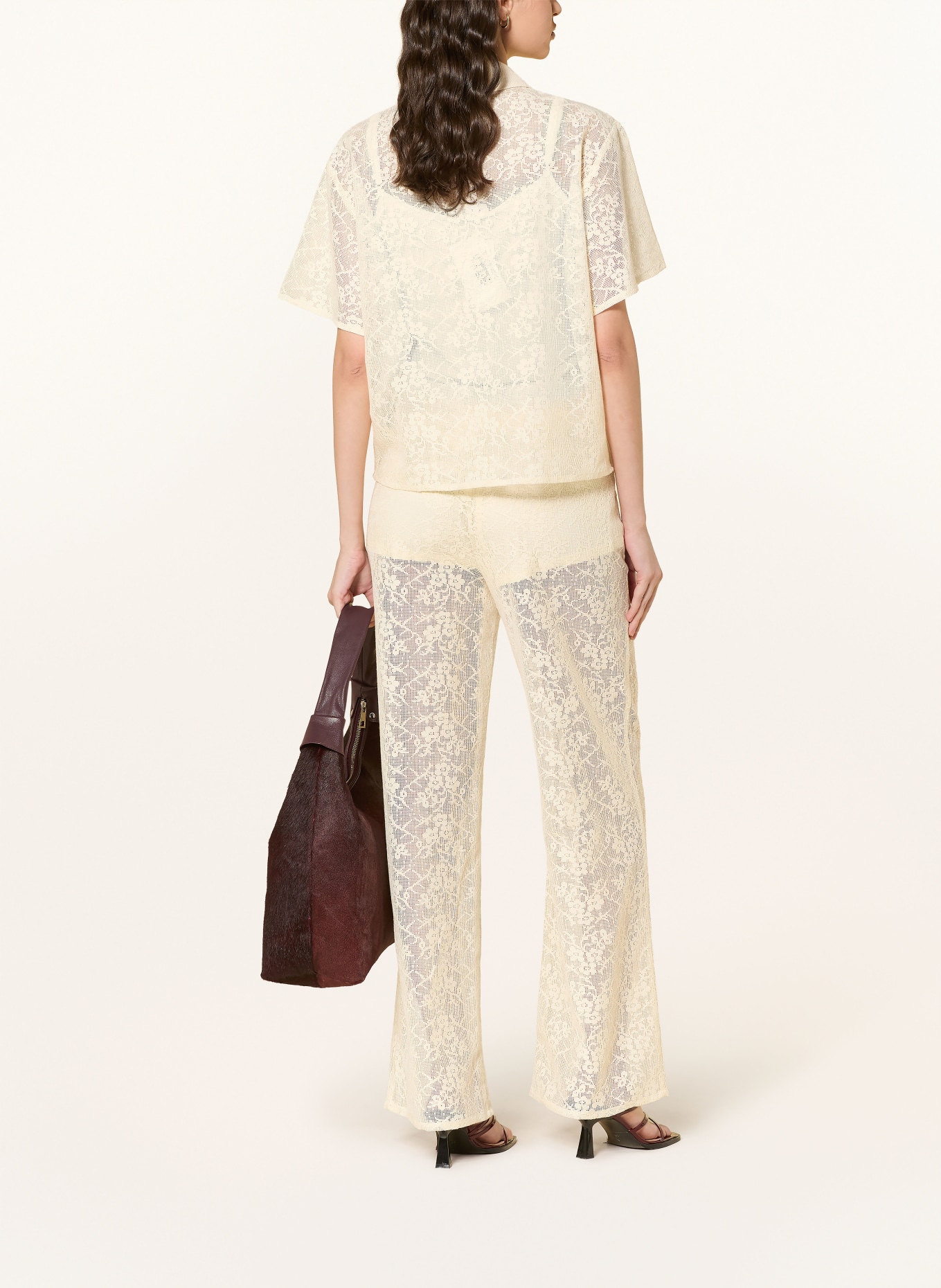 SOFIE SCHNOOR Spodnie Marlene IVYSW z koronki: KREMOWY