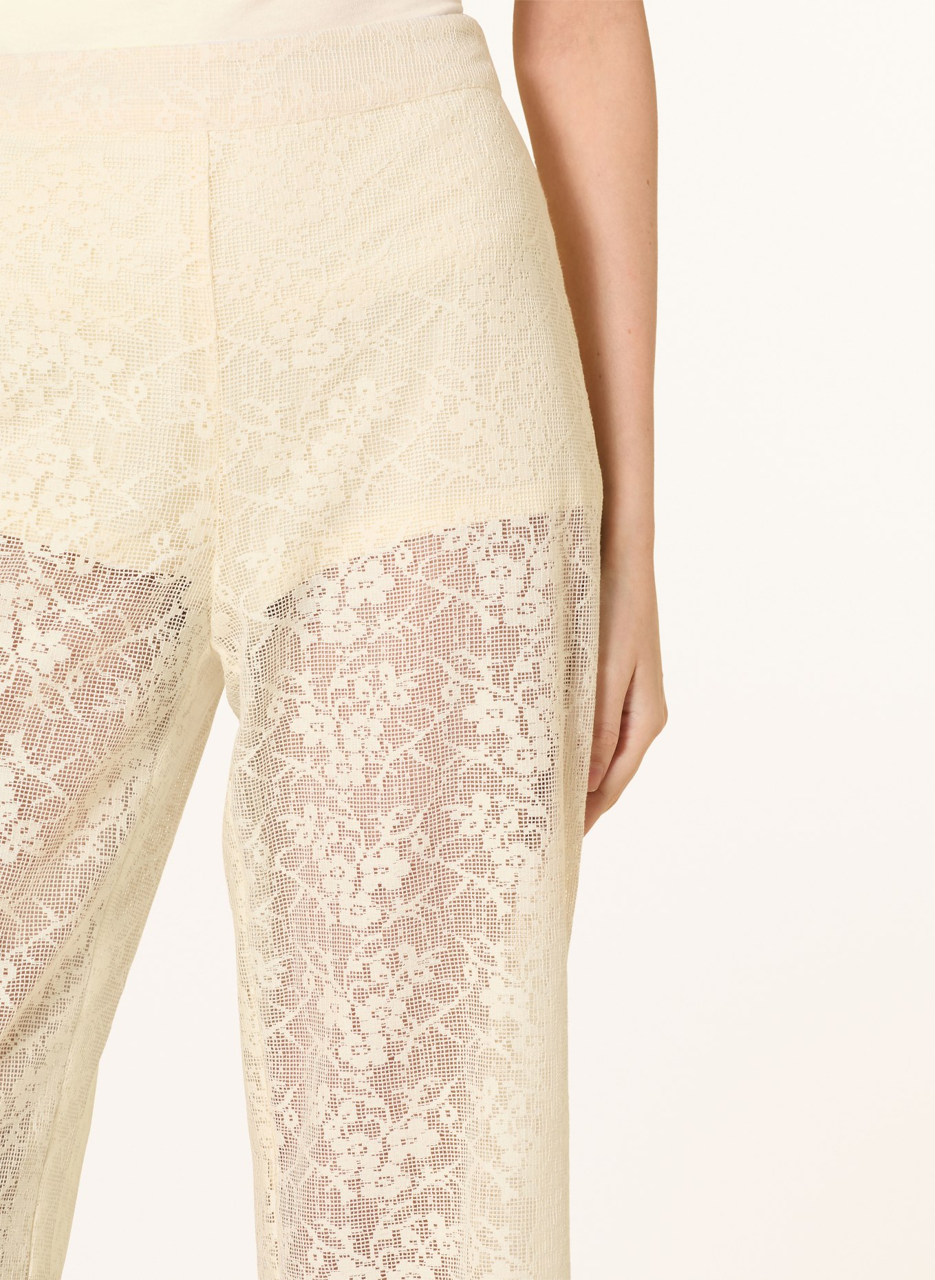 SOFIE SCHNOOR Spodnie Marlene IVYSW z koronki: KREMOWY