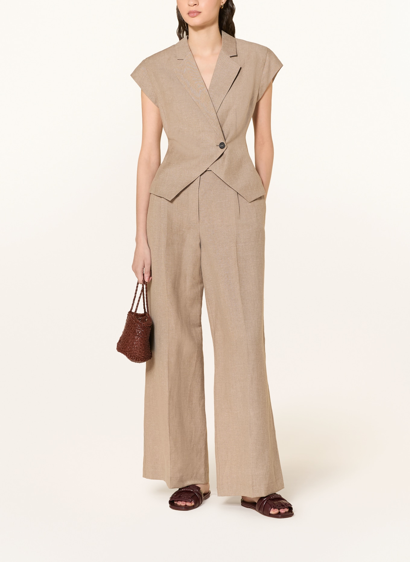 SOFIE SCHNOOR IZRASW marlene pants with linen: BEIGE