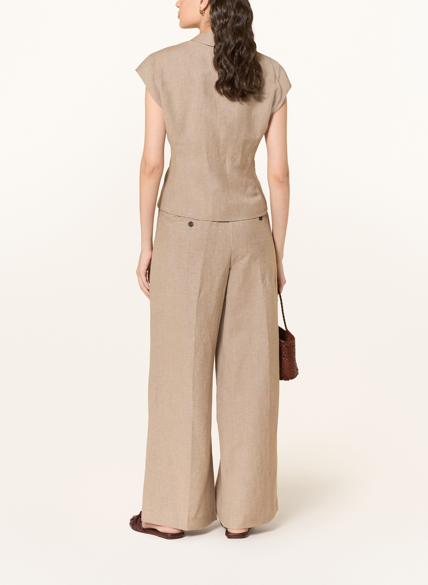 SOFIE SCHNOOR IZRASW marlene pants with linen: BEIGE