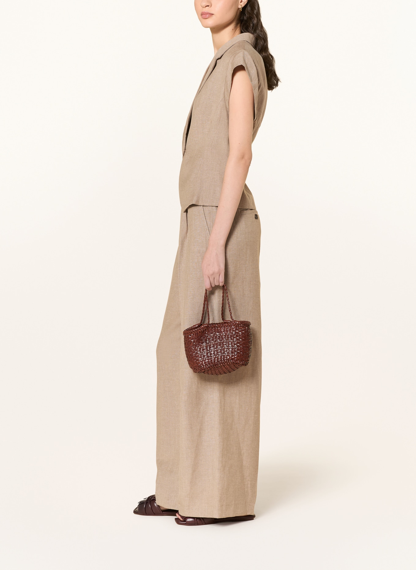 SOFIE SCHNOOR IZRASW marlene pants with linen: BEIGE