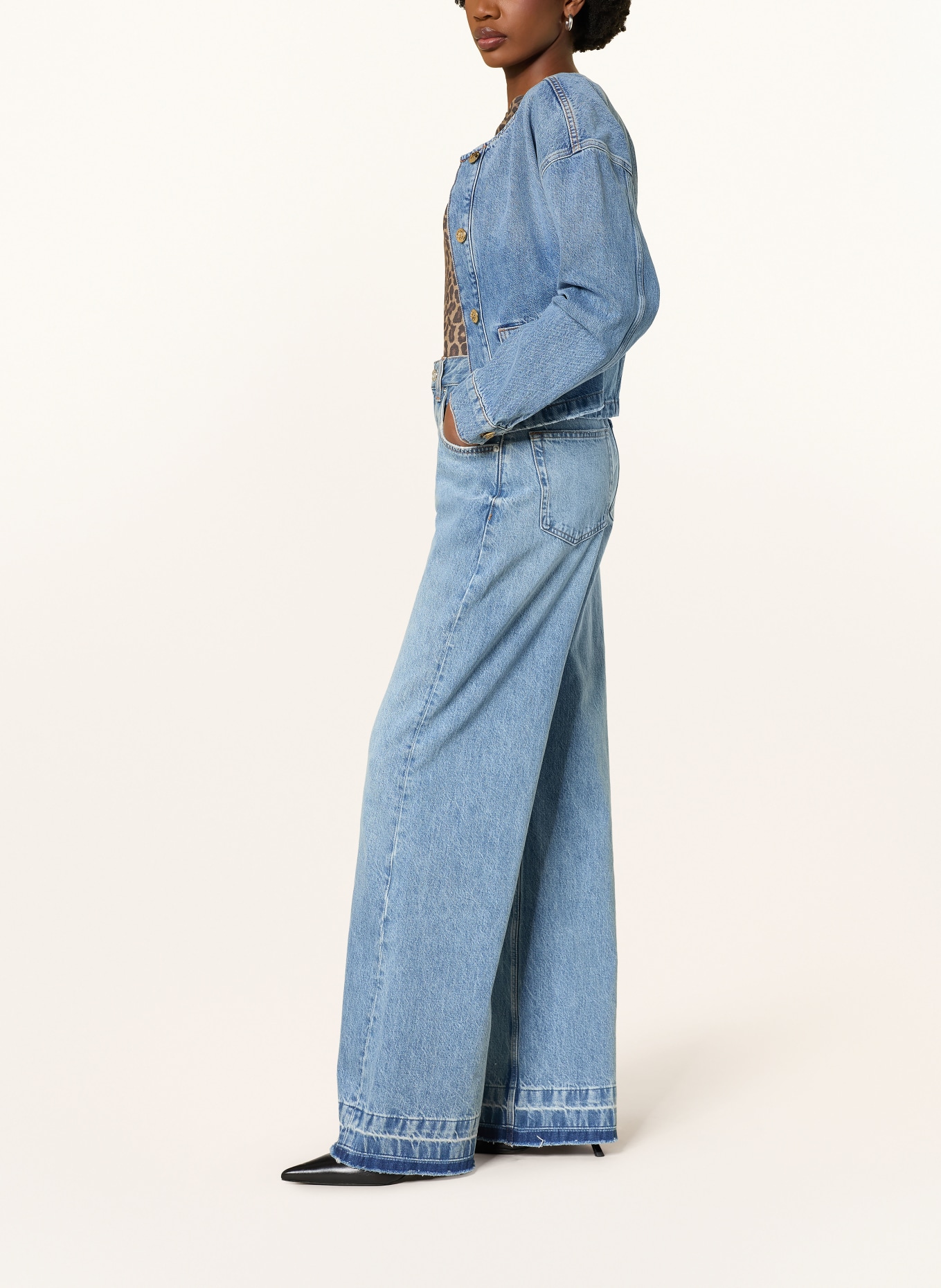 ANINE BING Wide Leg Jeans LEWIS: CASPIAN BLUE WASHED BLUE
