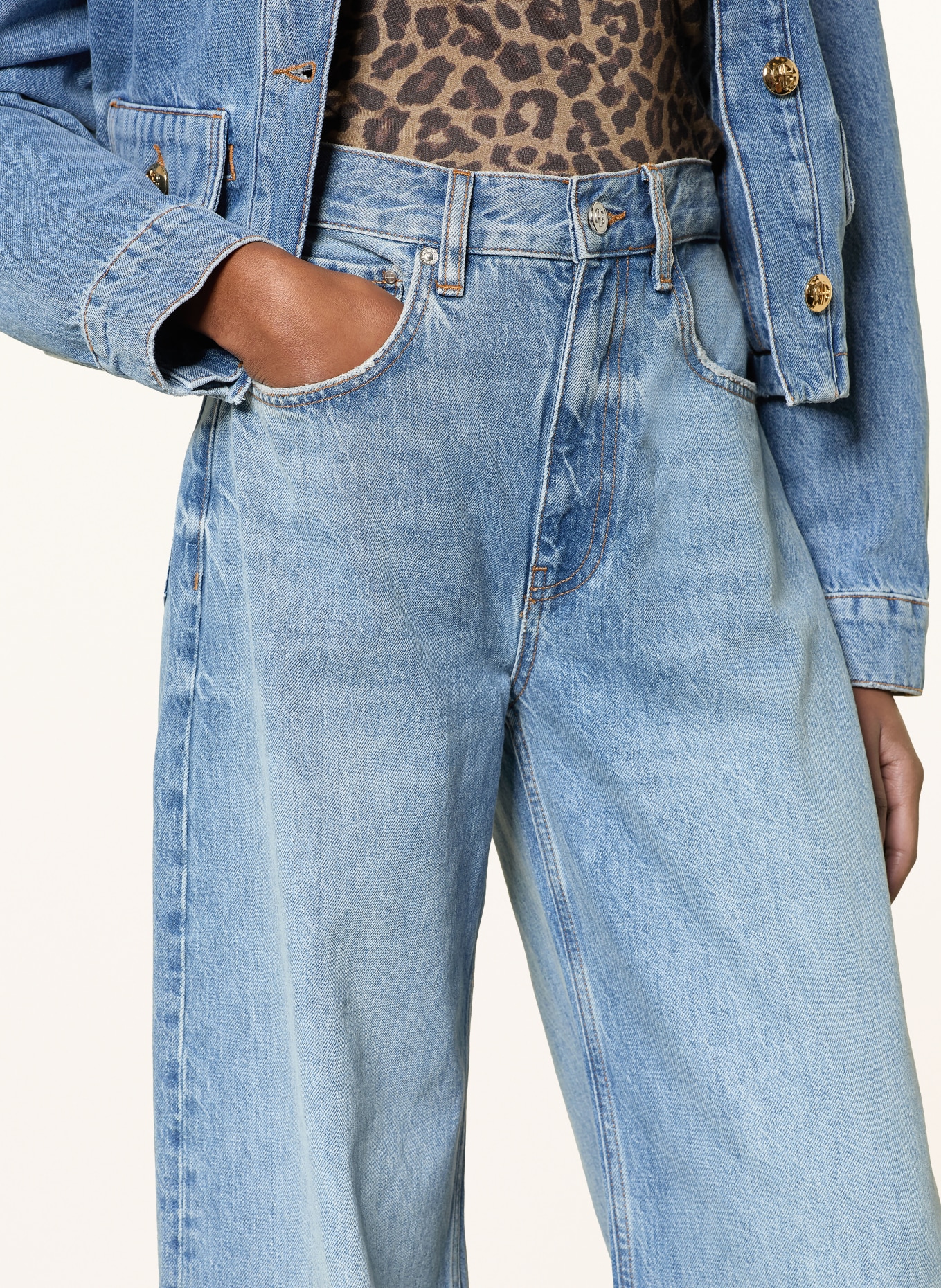 ANINE BING Wide Leg Jeans LEWIS: CASPIAN BLUE WASHED BLUE