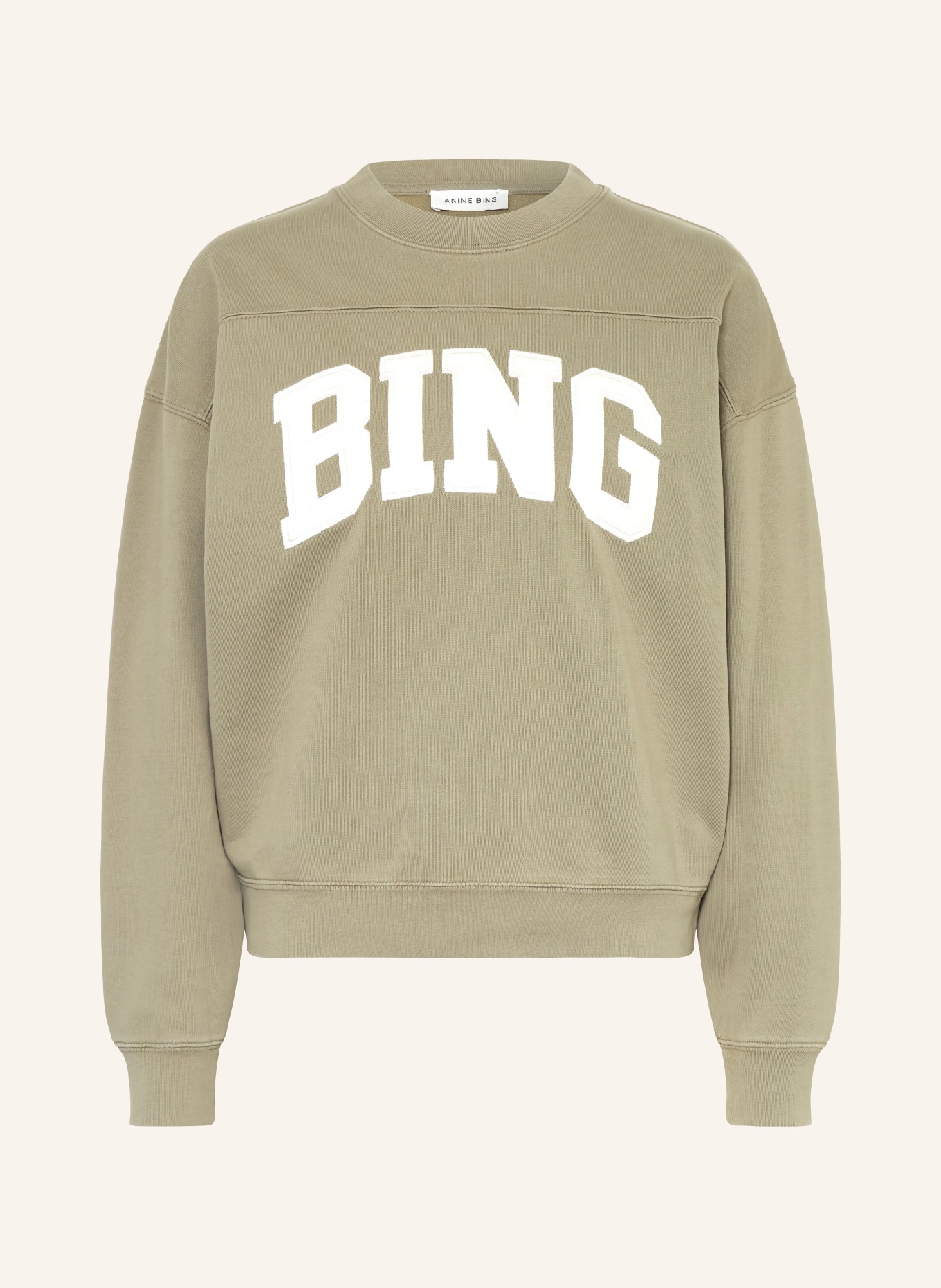 ANINE BING TRENTON Sweatshirt: OLIVE / ECRU