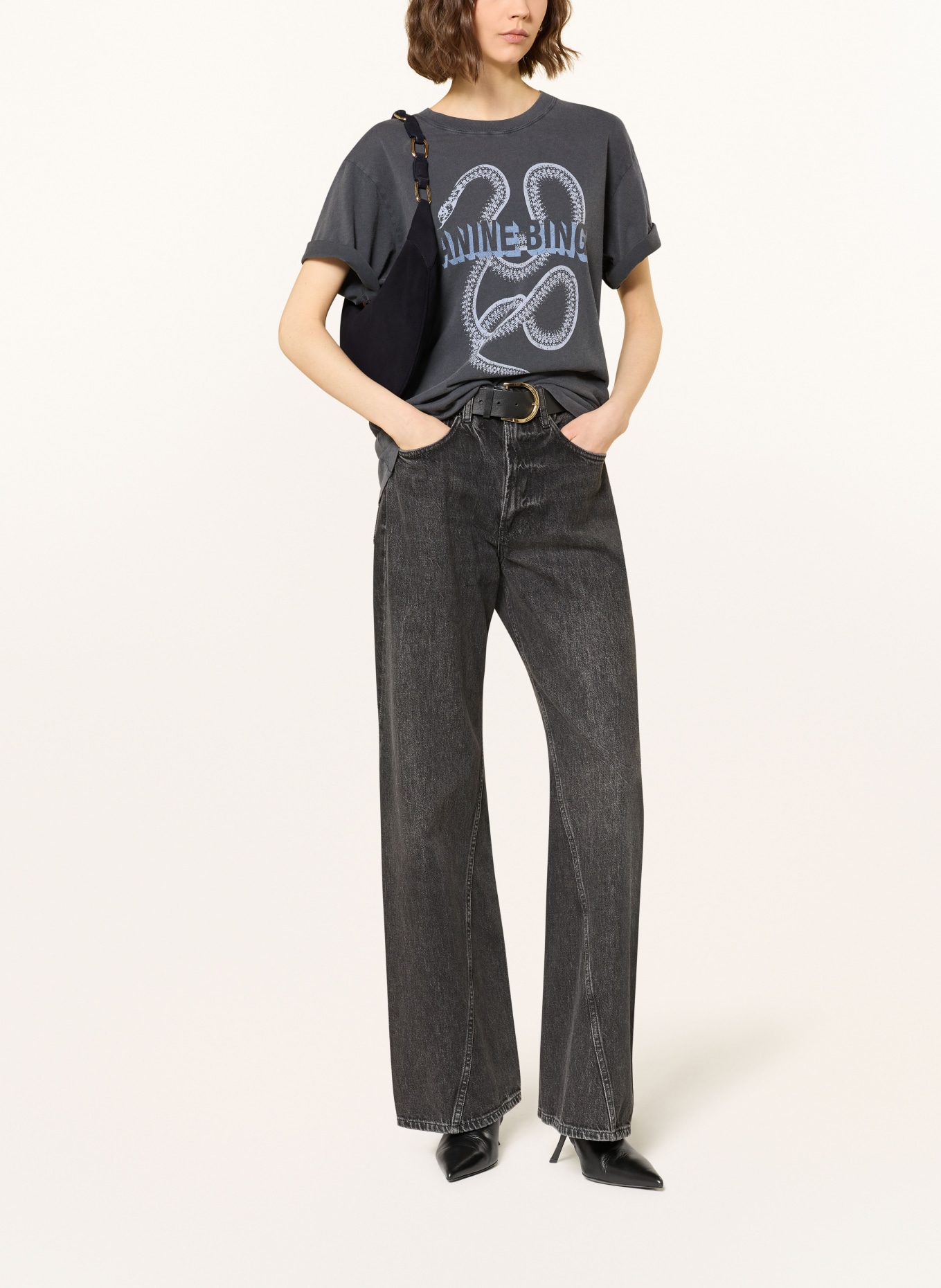 ANINE BING KATE shoulder bag: DARK BLUE