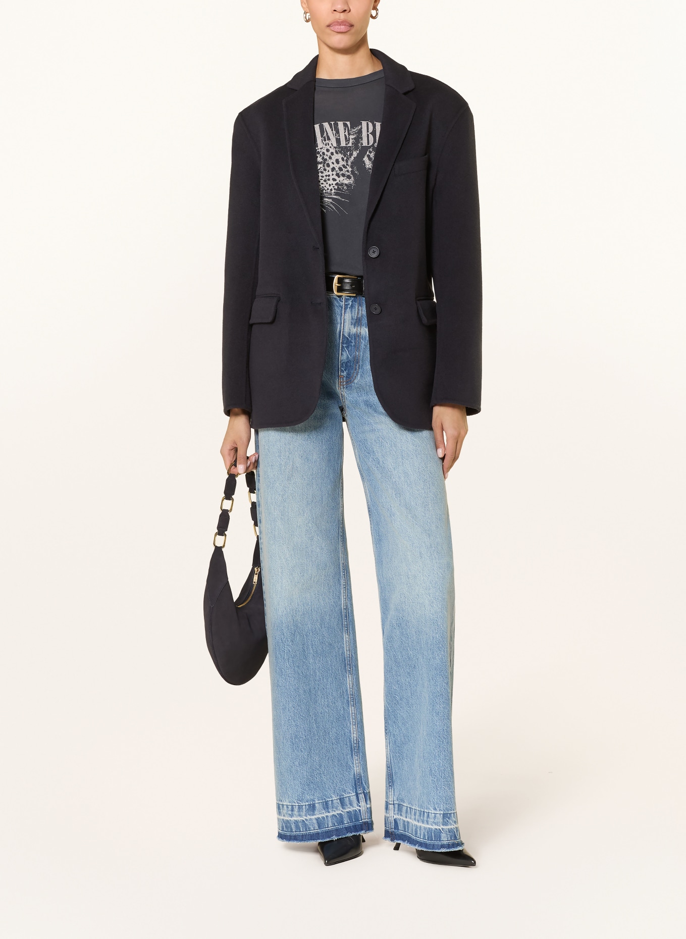 ANINE BING Marynarka QUINN: GRANATOWY