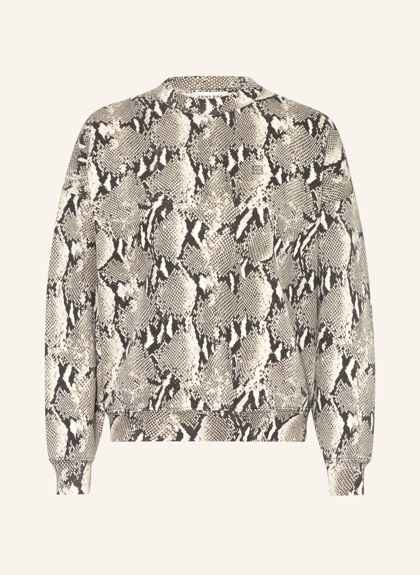 ANINE BING Mikina MILES: BÉŽOVÁ / TMAVĚ ŠEDÁ