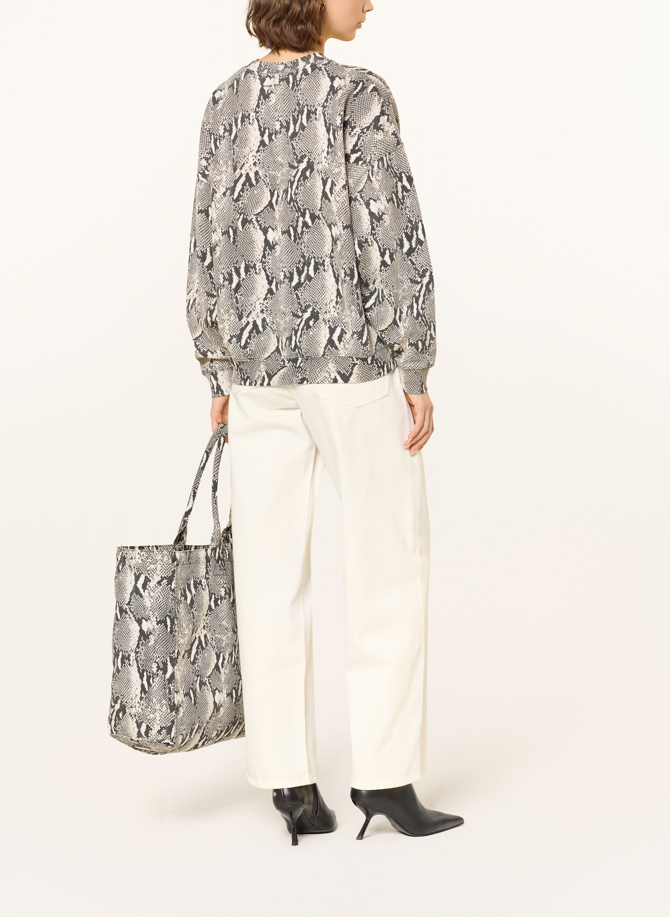 ANINE BING Mikina MILES: BÉŽOVÁ / TMAVĚ ŠEDÁ