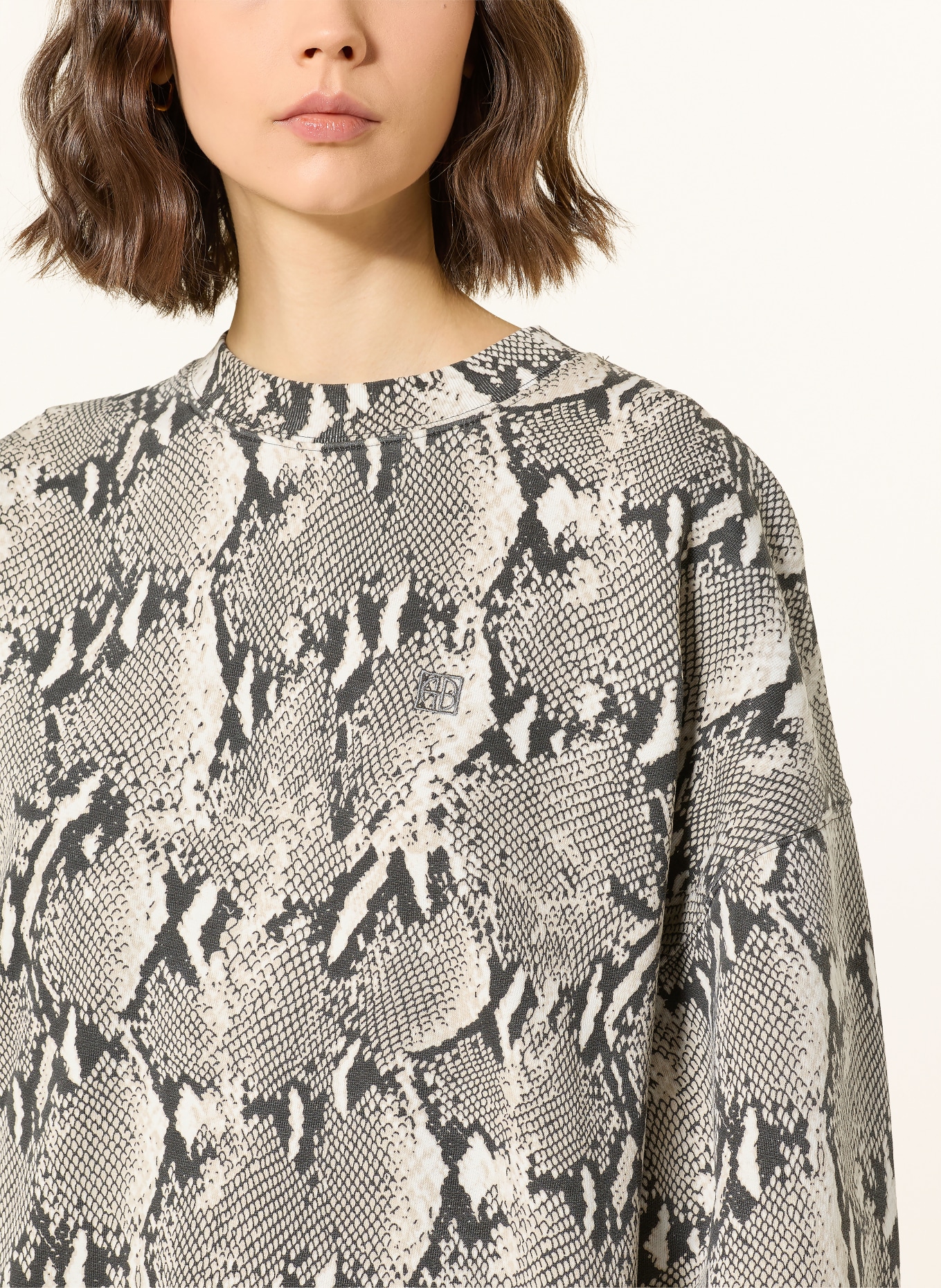 ANINE BING Mikina MILES: BÉŽOVÁ / TMAVĚ ŠEDÁ