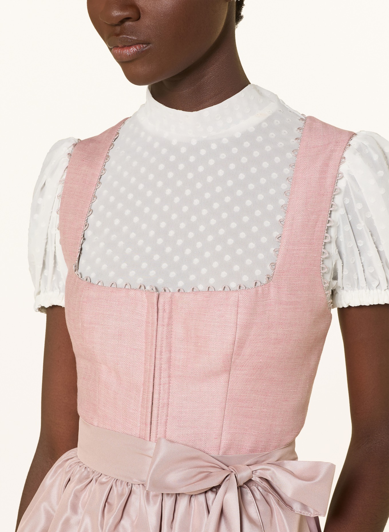 KINGA MATHE Sukienka z lnu KORFU: RÓŻOWY / BRUDNY RÓŻ