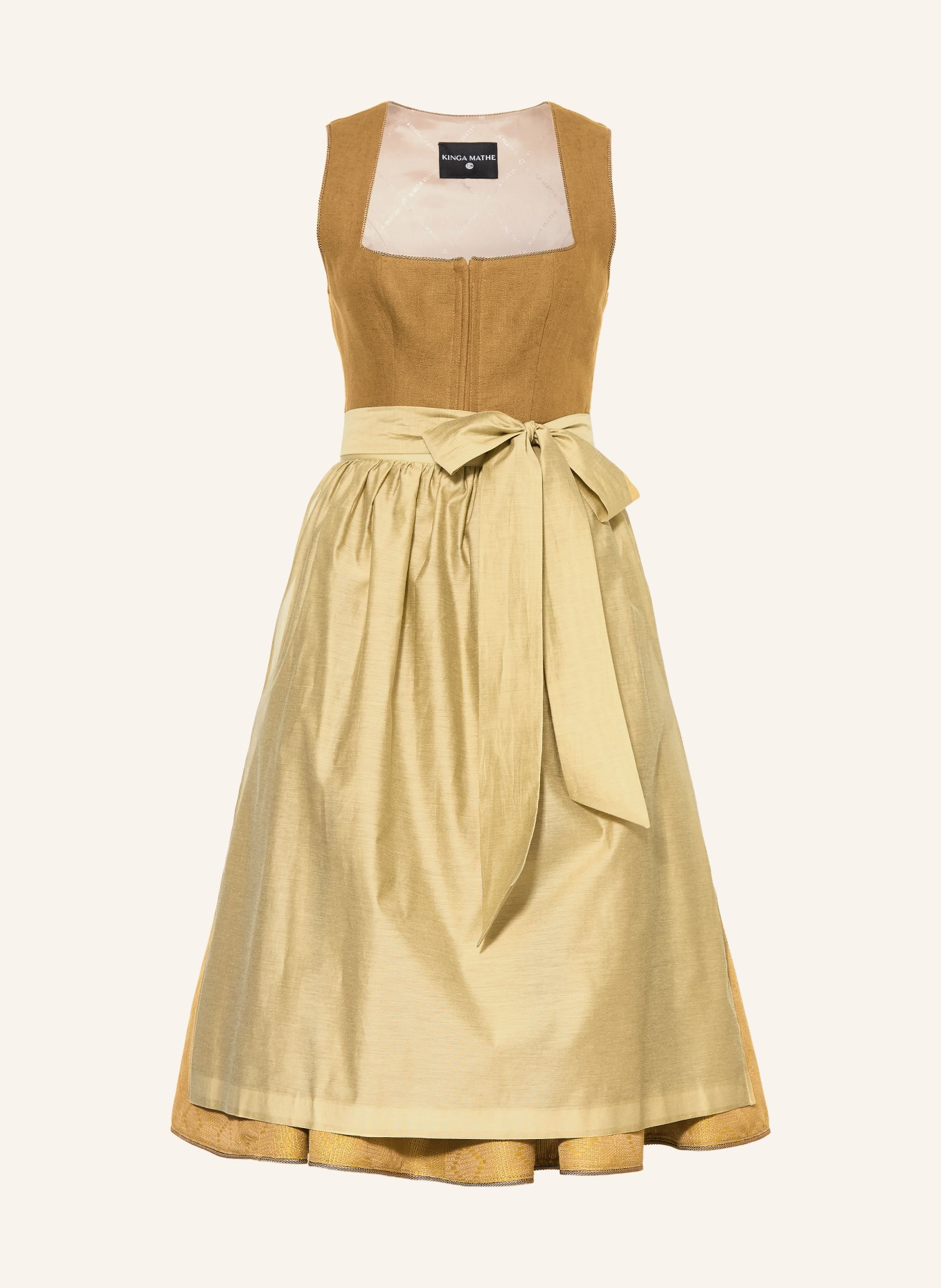 KINGA MATHE Dirndl LAMIA: KHAKI / OLIVOVÁ