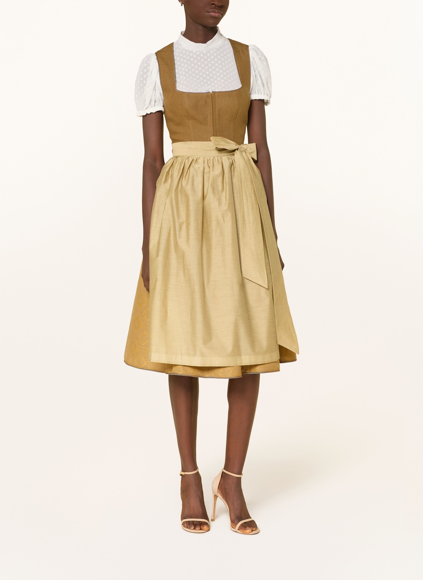 KINGA MATHE Dirndl LAMIA: KHAKI / OLIVOVÁ