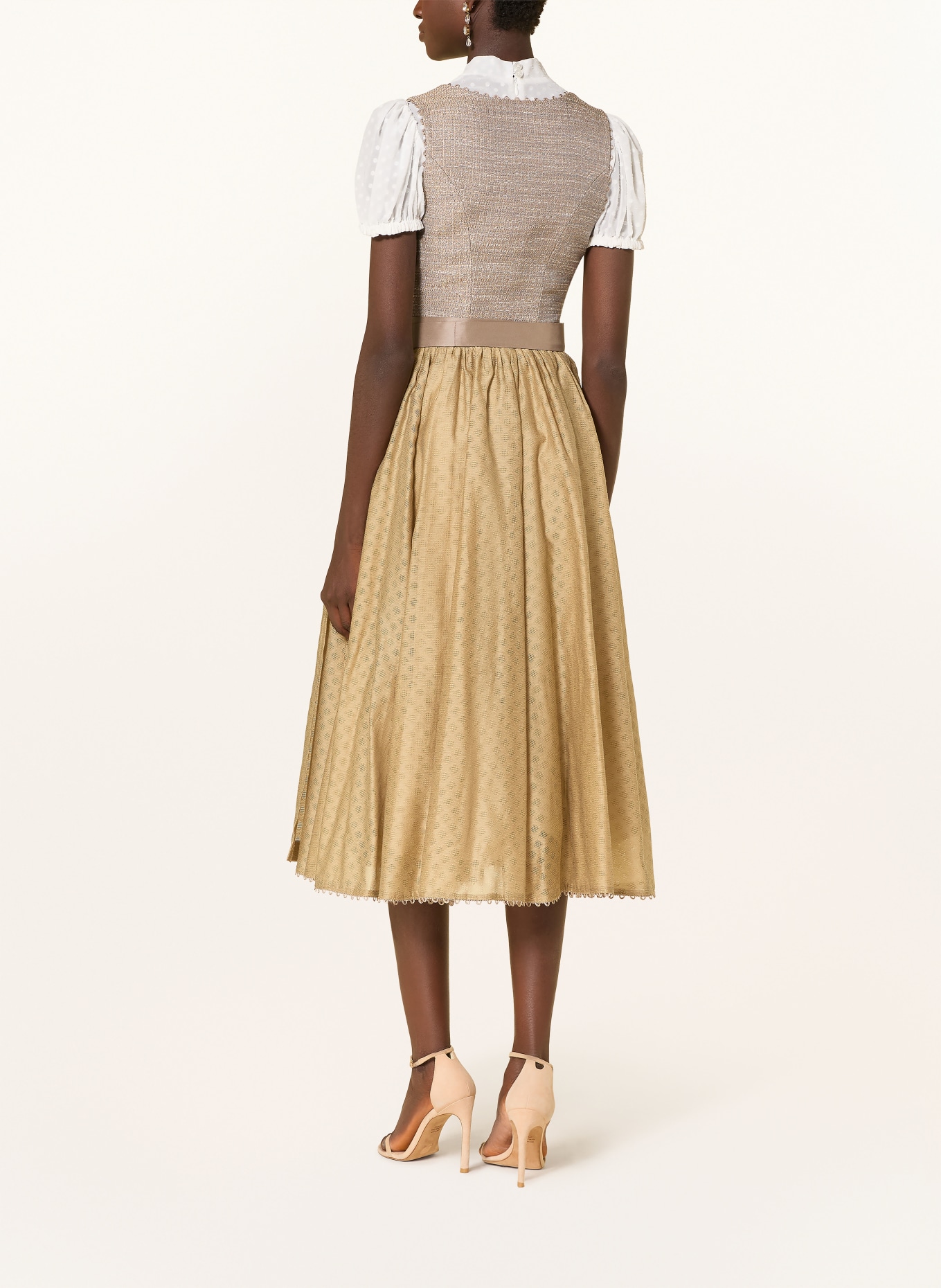 KINGA MATHE Bouclé dirndl VINCENZA: LIGHT BROWN / CAMEL / COGNAC