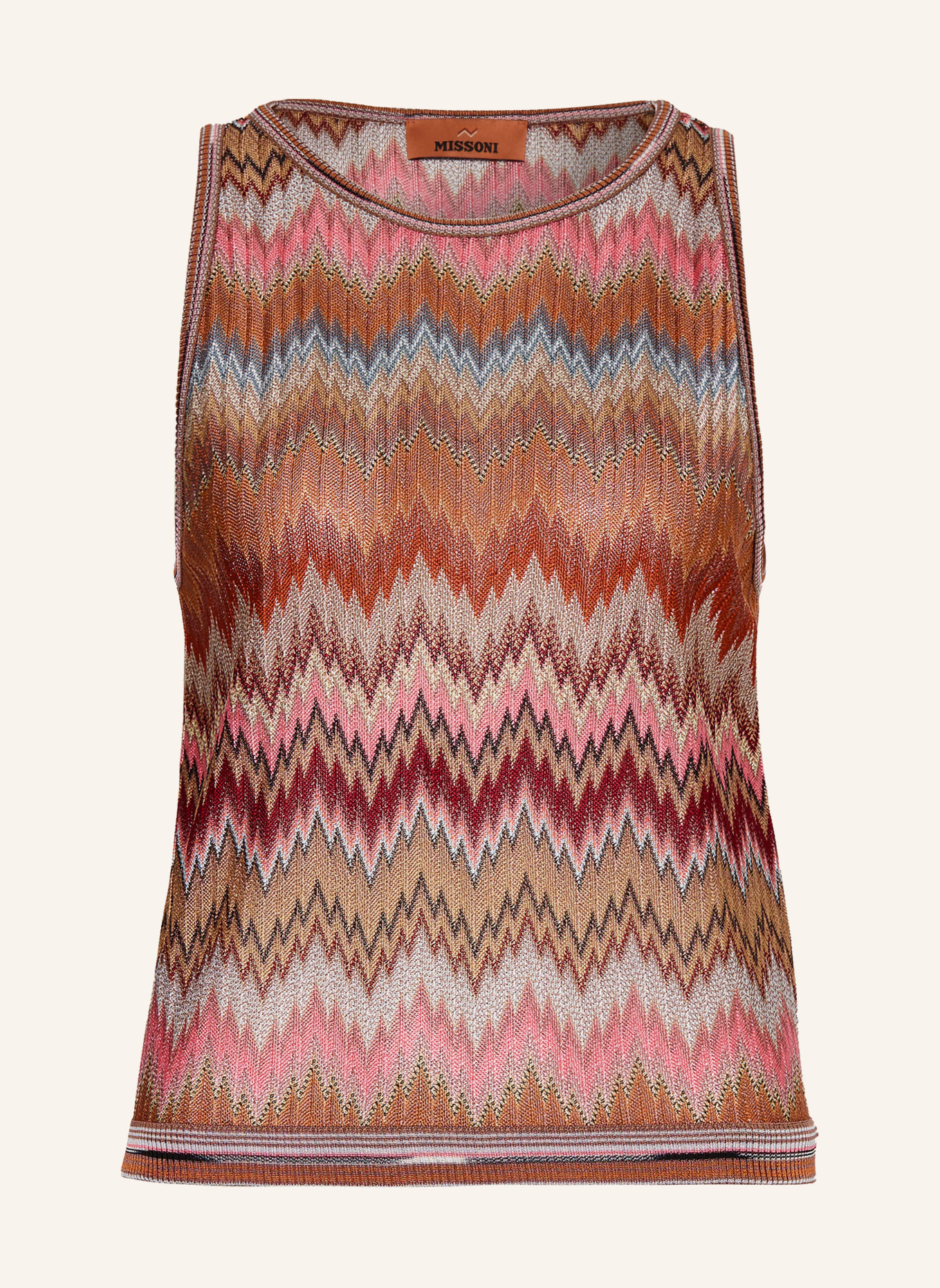 MISSONI Stricktop: COGNAC / ROSA / DUNKELROT