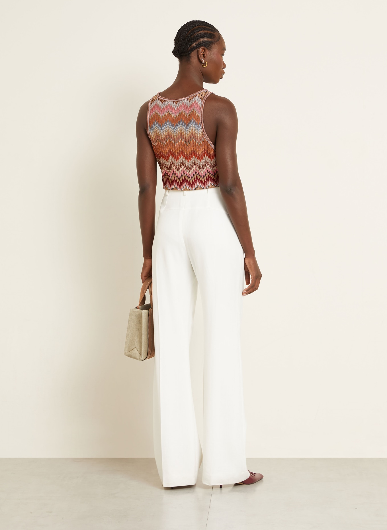 MISSONI Stricktop: COGNAC / ROSA / DUNKELROT