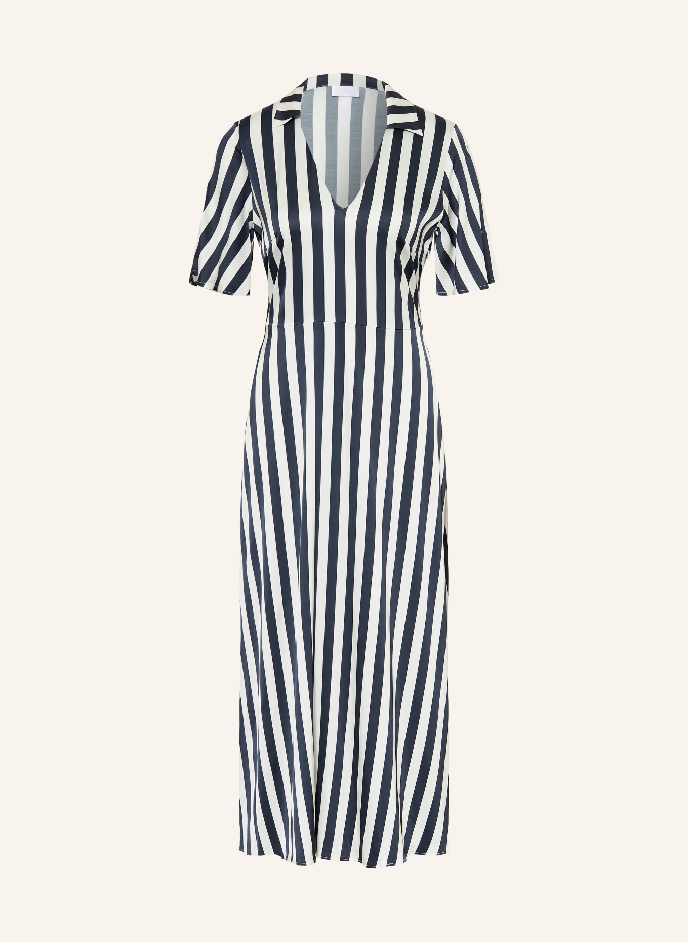 SPORTALM Satinkleid: DUNKELBLAU / CREME