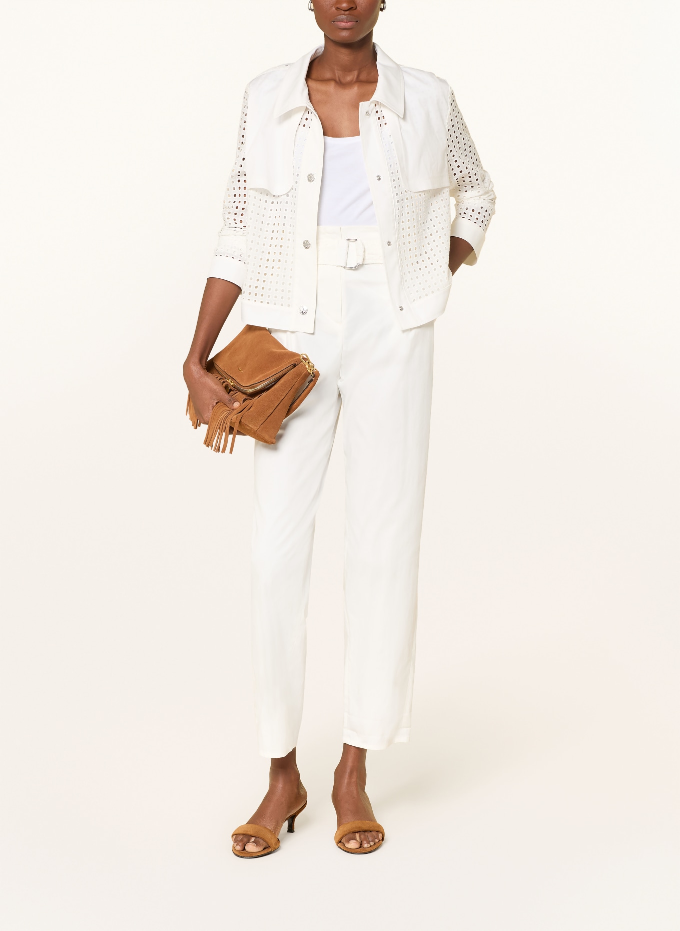 SPORTALM Paperbag-Hose: WEISS