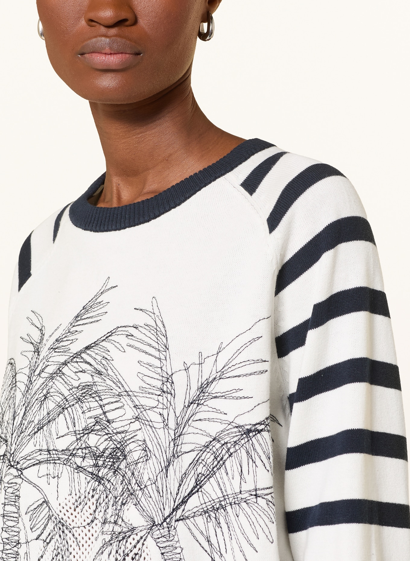 SPORTALM Pullover mit 3/4-Arm: WEISS / SCHWARZ