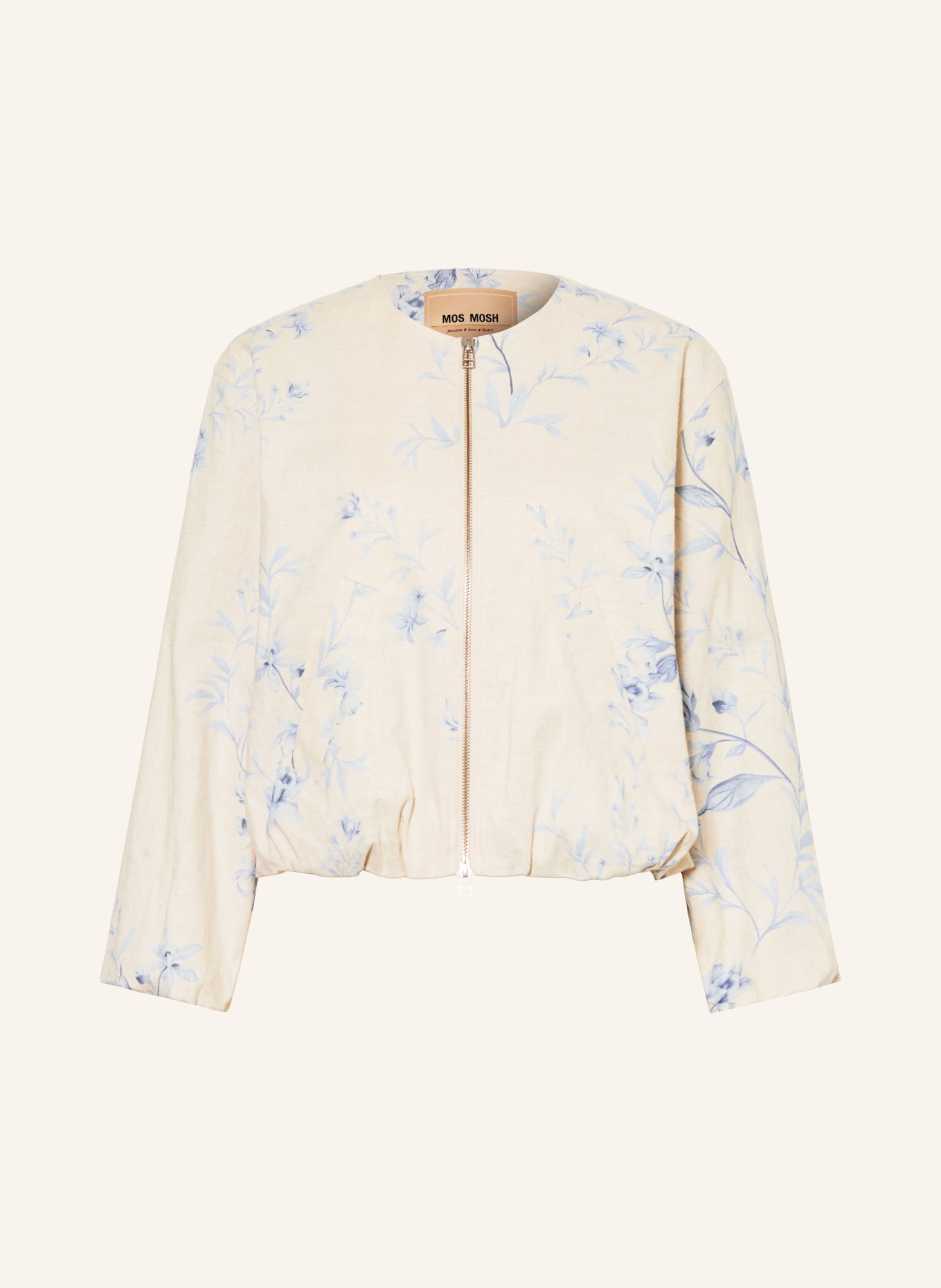 MOS MOSH Blouson MMSALLY mit Leinen: ECRU / HELLBLAU