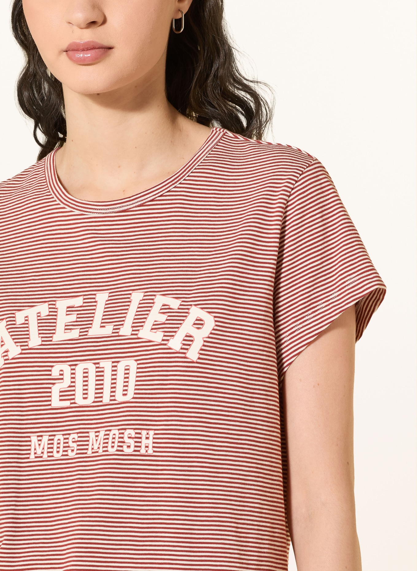 MOS MOSH T-Shirt MMCAMP: DUNKELROT / CREME