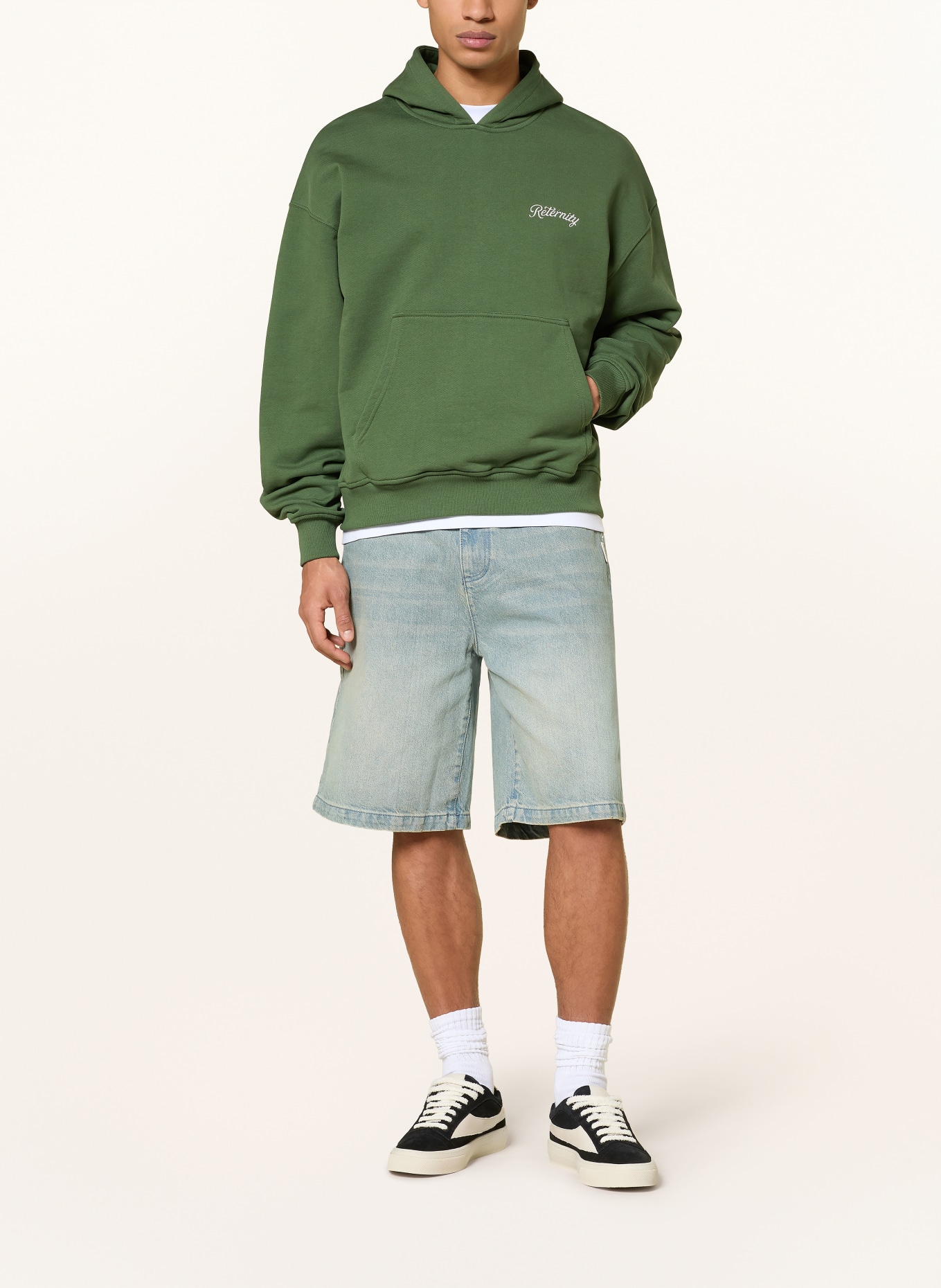 RETERNITY bluza z kapturem: ZIELONY / BIAŁY