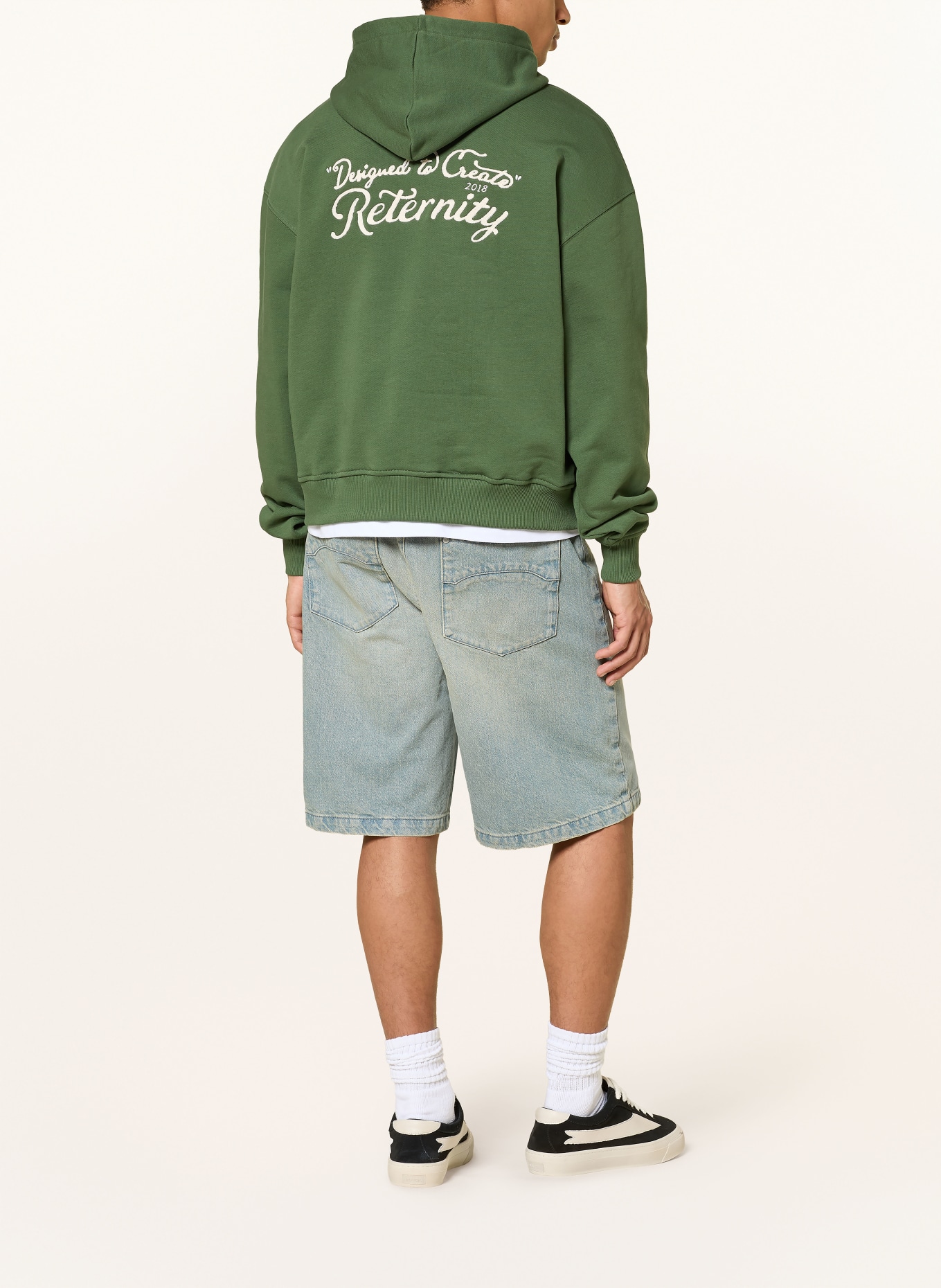 RETERNITY bluza z kapturem: ZIELONY / BIAŁY