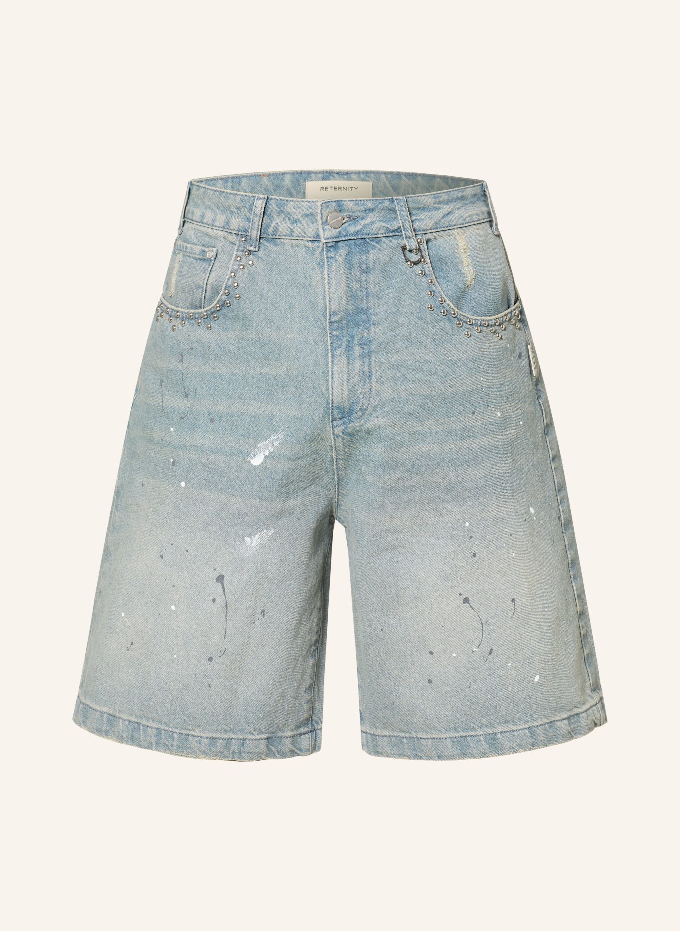 RETERNITY Jeansshorts mit Nieten: LIGHT BLUE