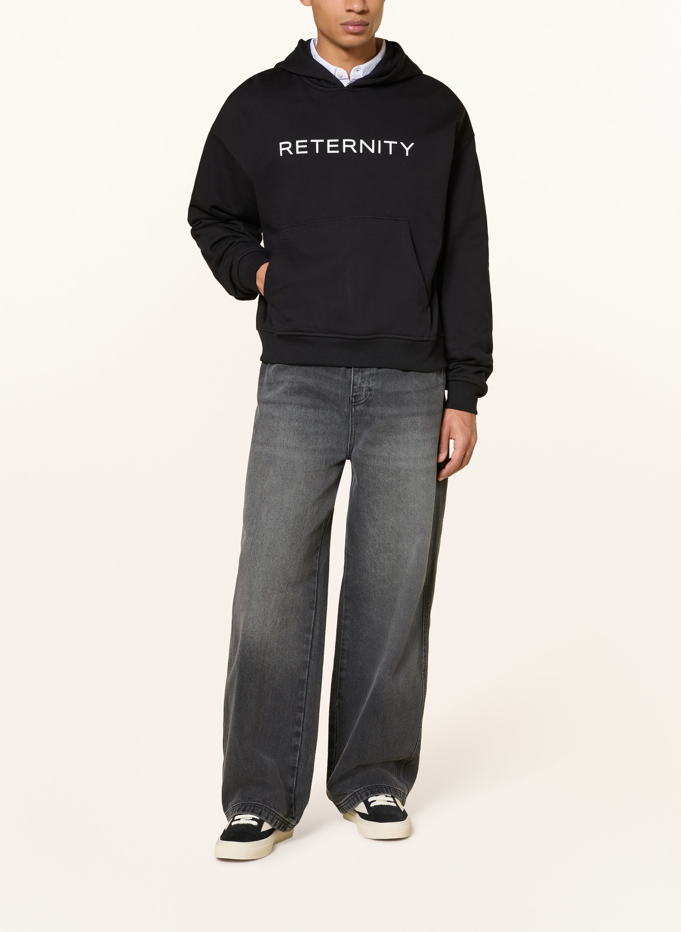 RETERNITY hoodie: BLACK / WHITE