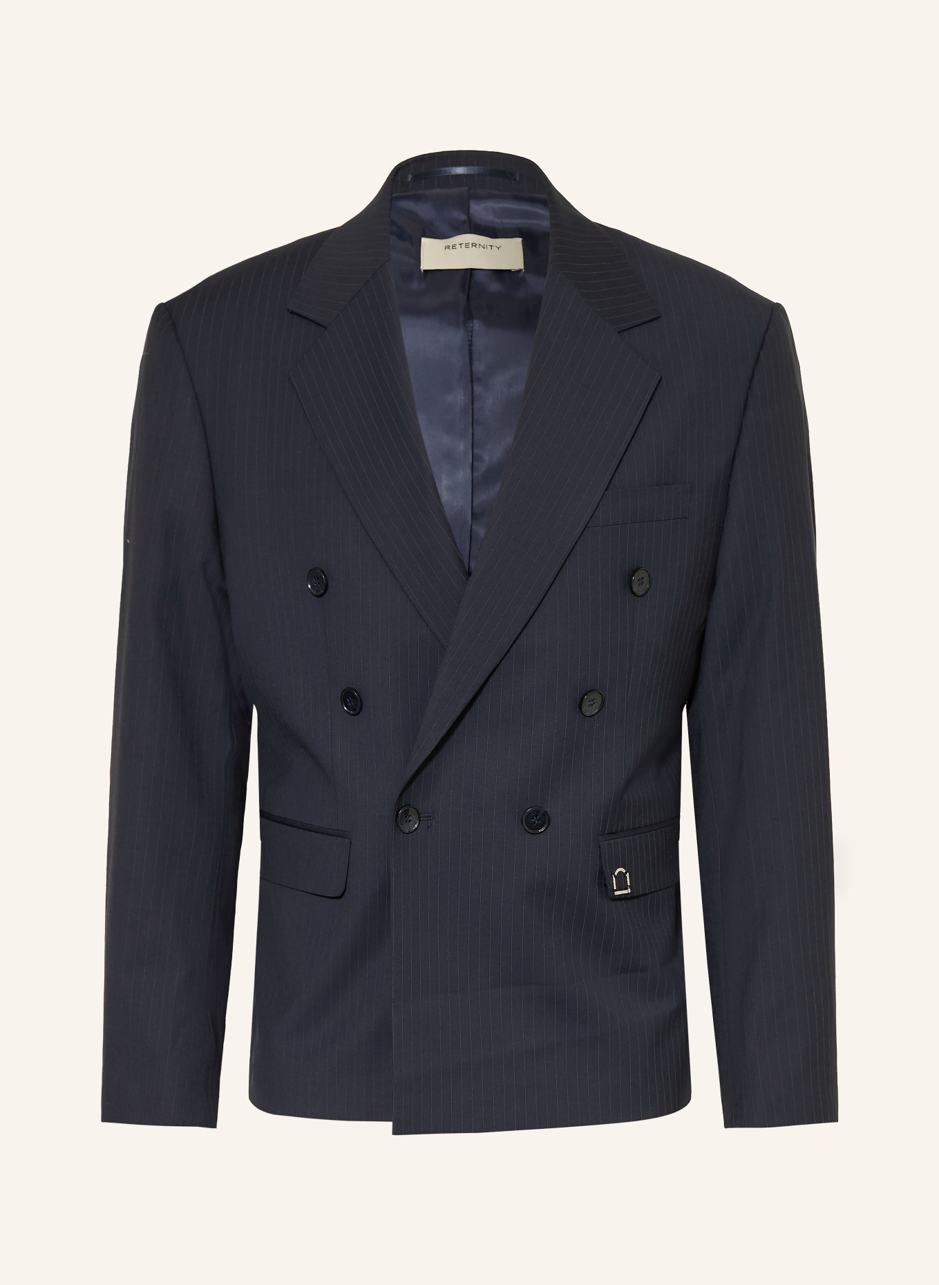 RETERNITY SIGNE suit jacket, oversized fit: PINSTRIPE BLUE