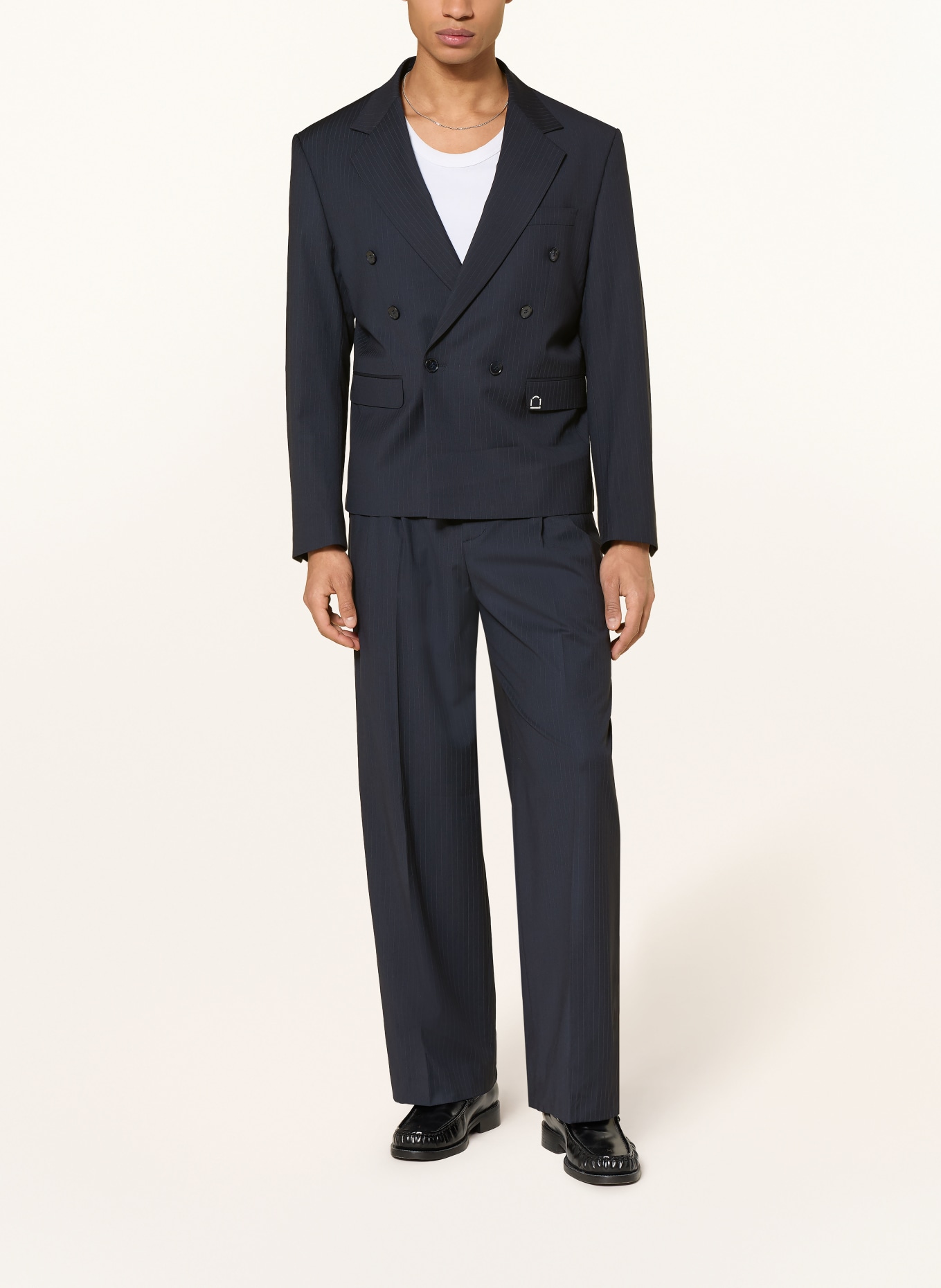 RETERNITY SIGNE suit jacket, oversized fit: PINSTRIPE BLUE