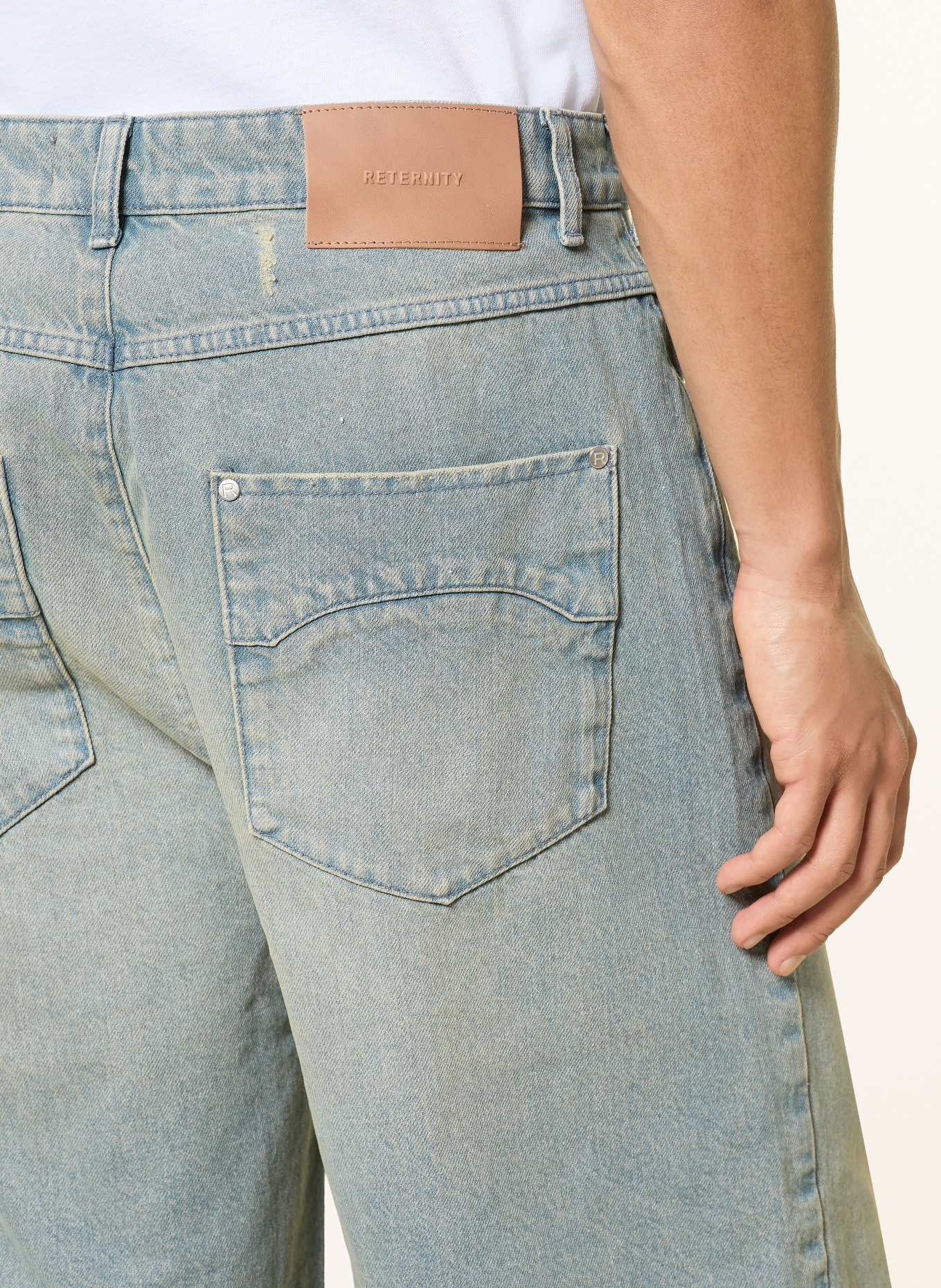 RETERNITY denim shorts: LIGHT BLUE