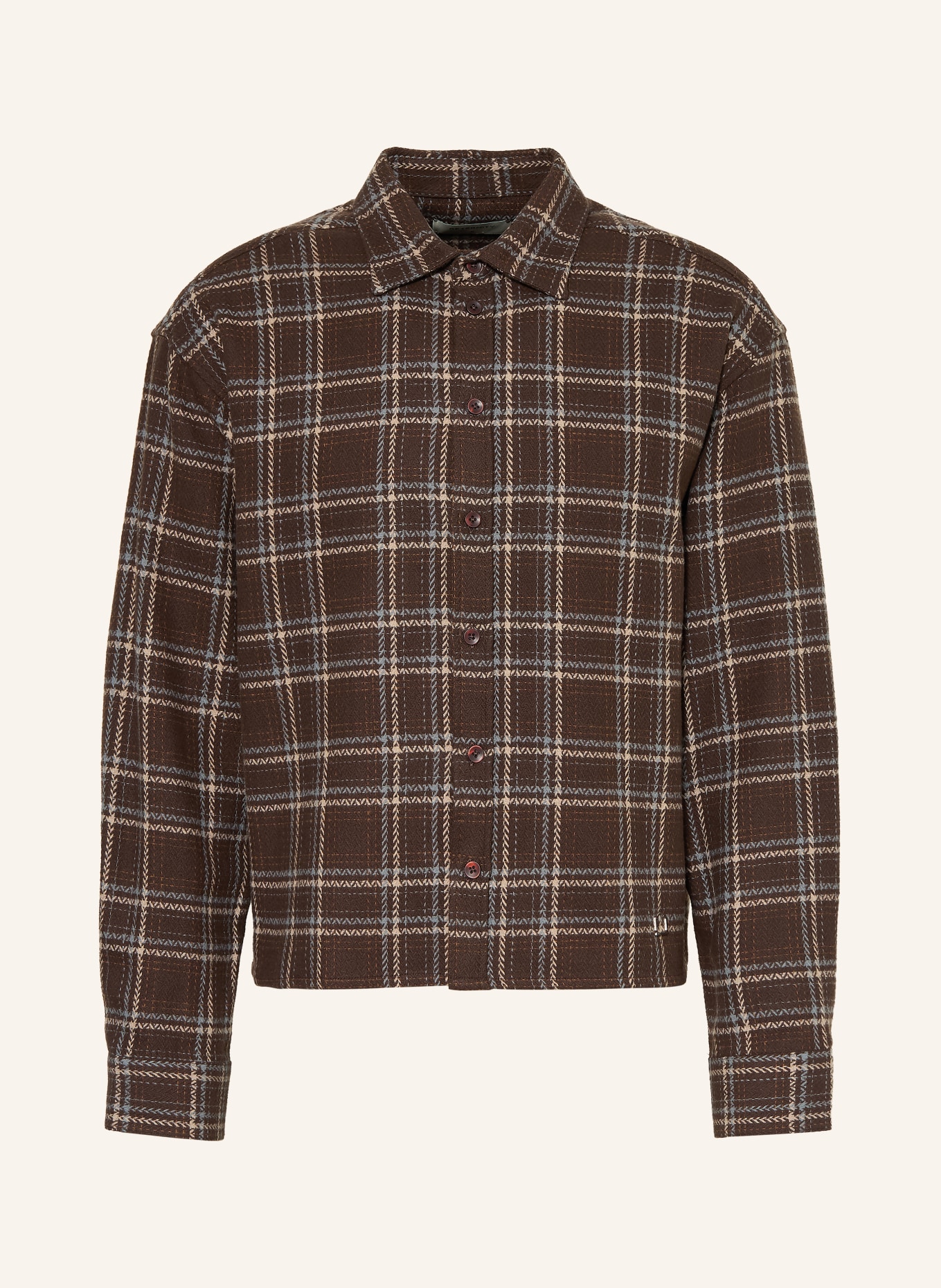 RETERNITY Flannel overshirt L'ARTISAN: BROWN / LIGHT BROWN / LIGHT BLUE