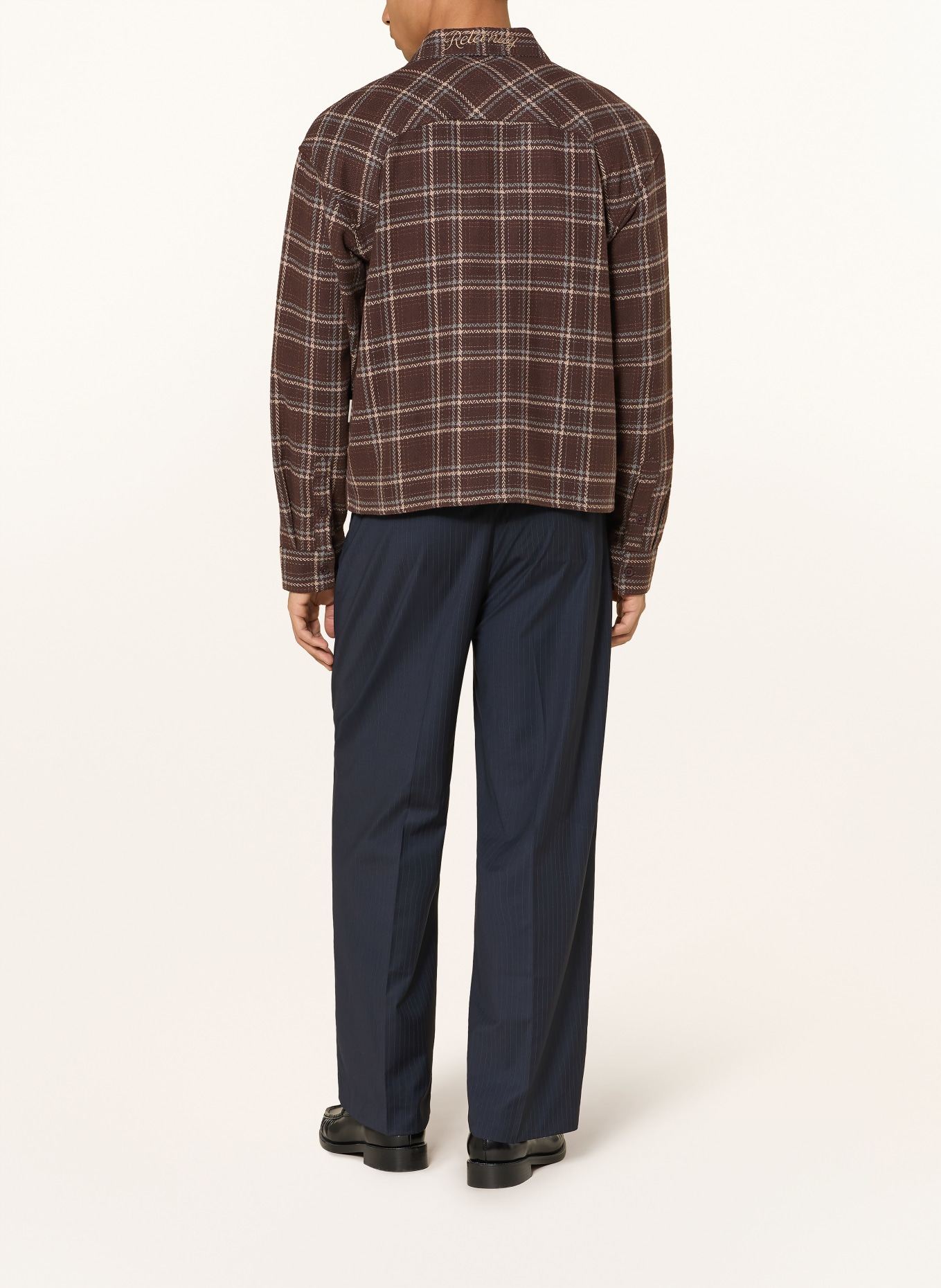 RETERNITY Flannel overshirt L'ARTISAN: BROWN / LIGHT BROWN / LIGHT BLUE