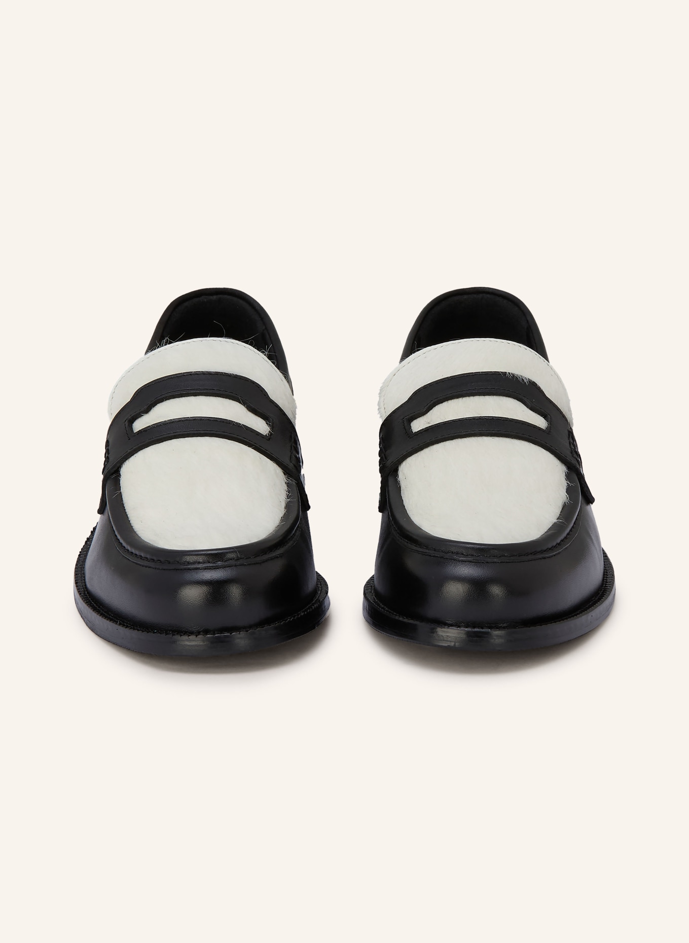 RETERNITY Mocassins Penny LE MÉTROPOLITAIN: NOIR / ÉCRU