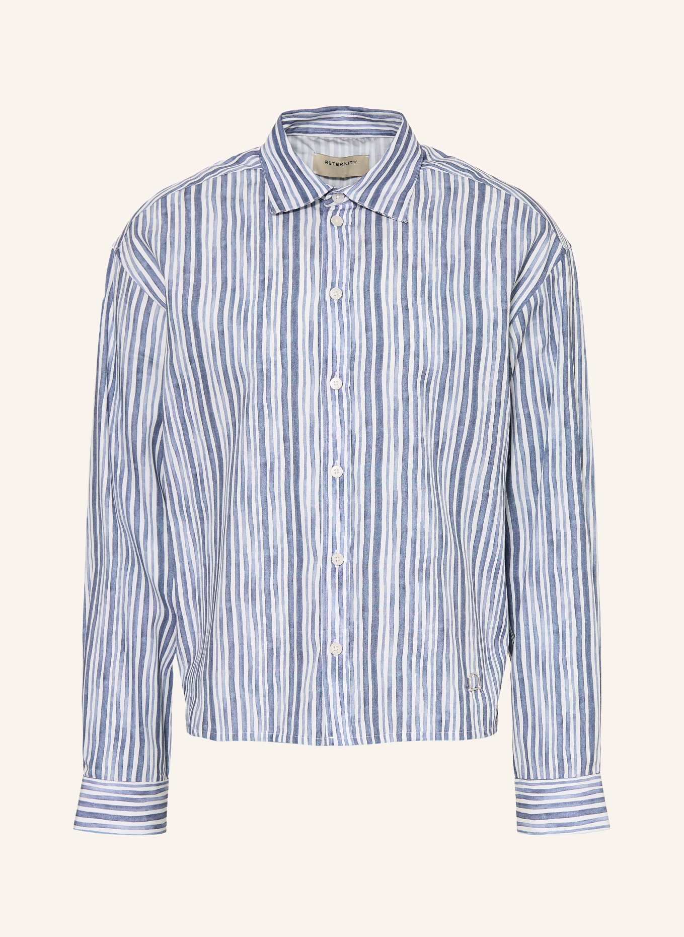 RETERNITY Hemd Comfort Fit: BLAU / WEISS