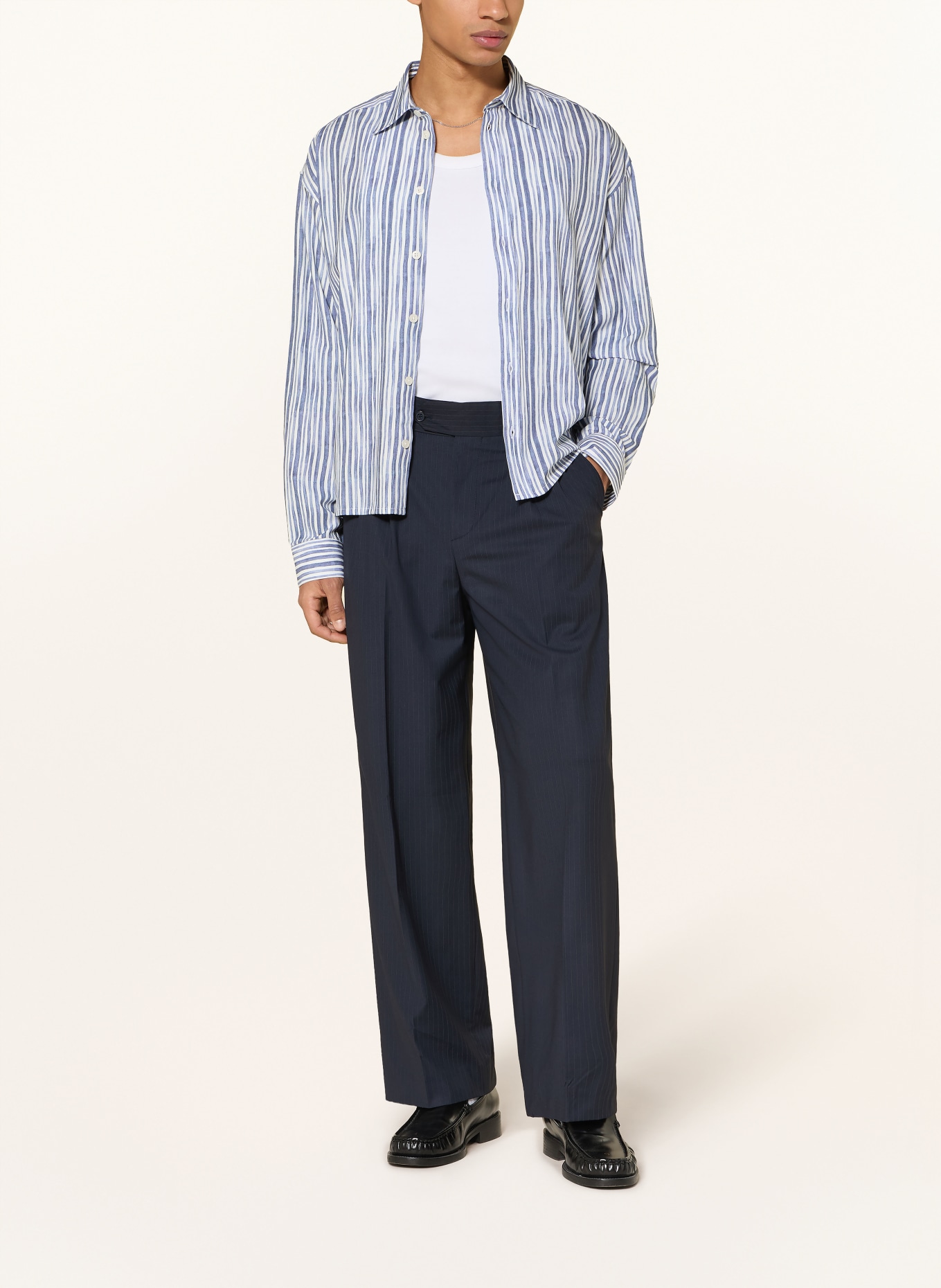 RETERNITY Hemd Comfort Fit: BLAU / WEISS