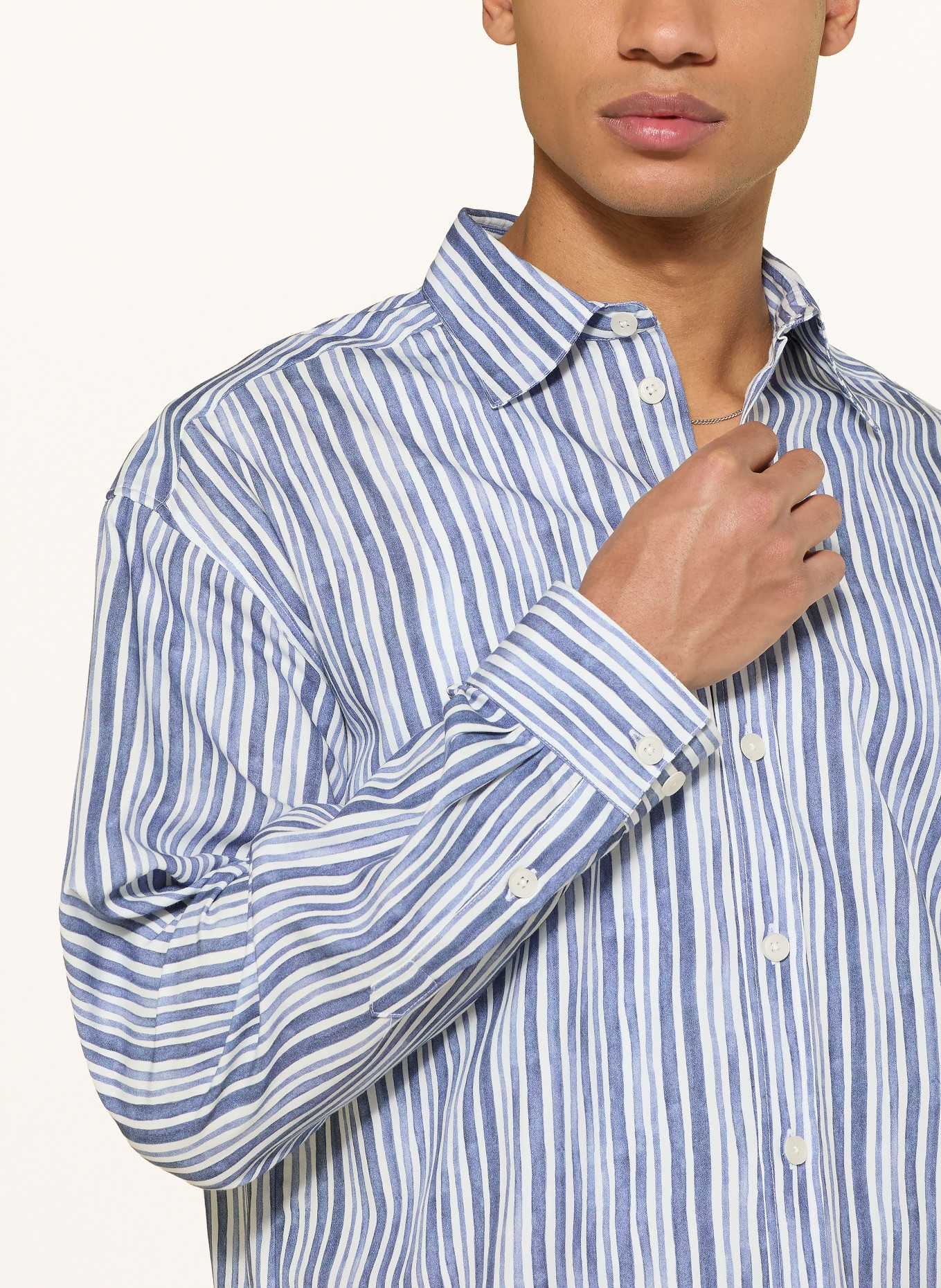 RETERNITY Hemd Comfort Fit: BLAU / WEISS