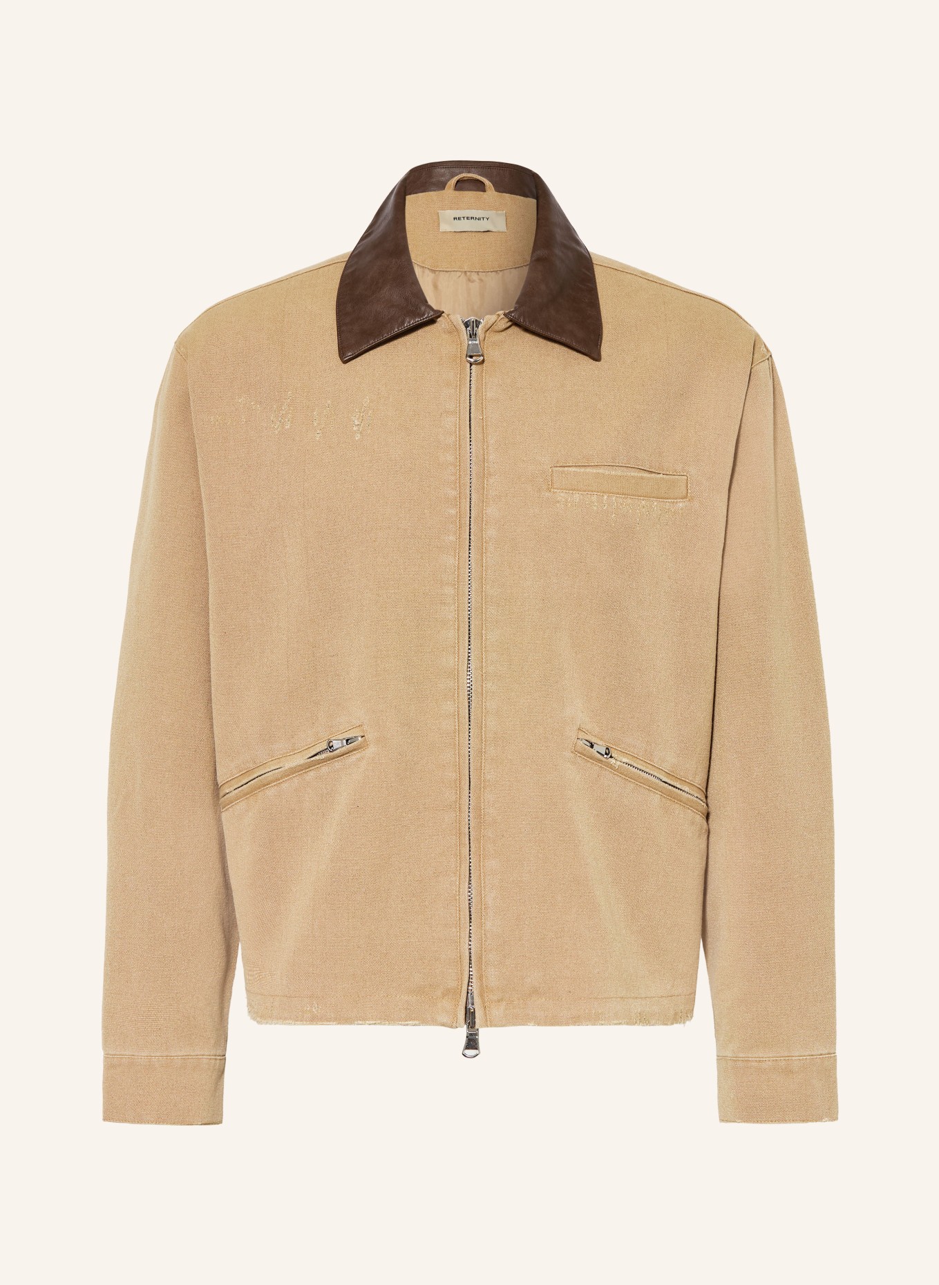RETERNITY overjacket: CAMEL / DARK BROWN
