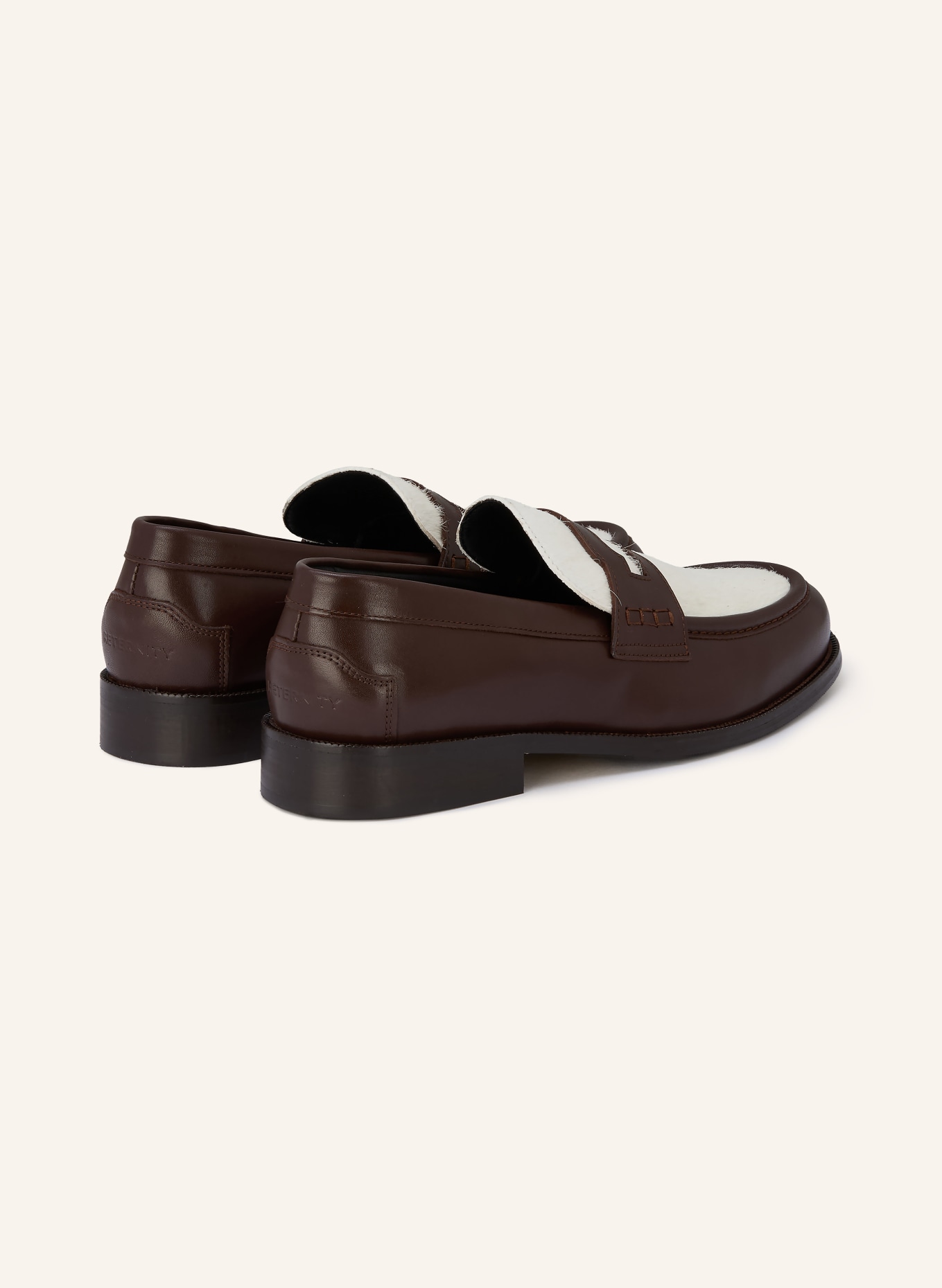 RETERNITY Mocassins Penny LE MÉTROPOLITAIN: MARRON FONCÉ / ÉCRU