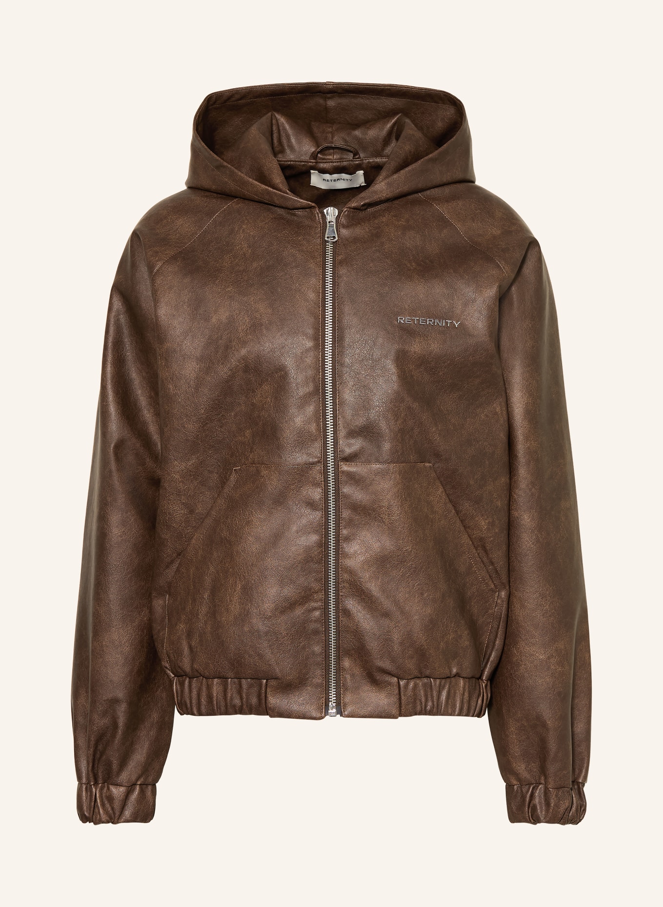 RETERNITY Leather-look jacket: DARK BROWN