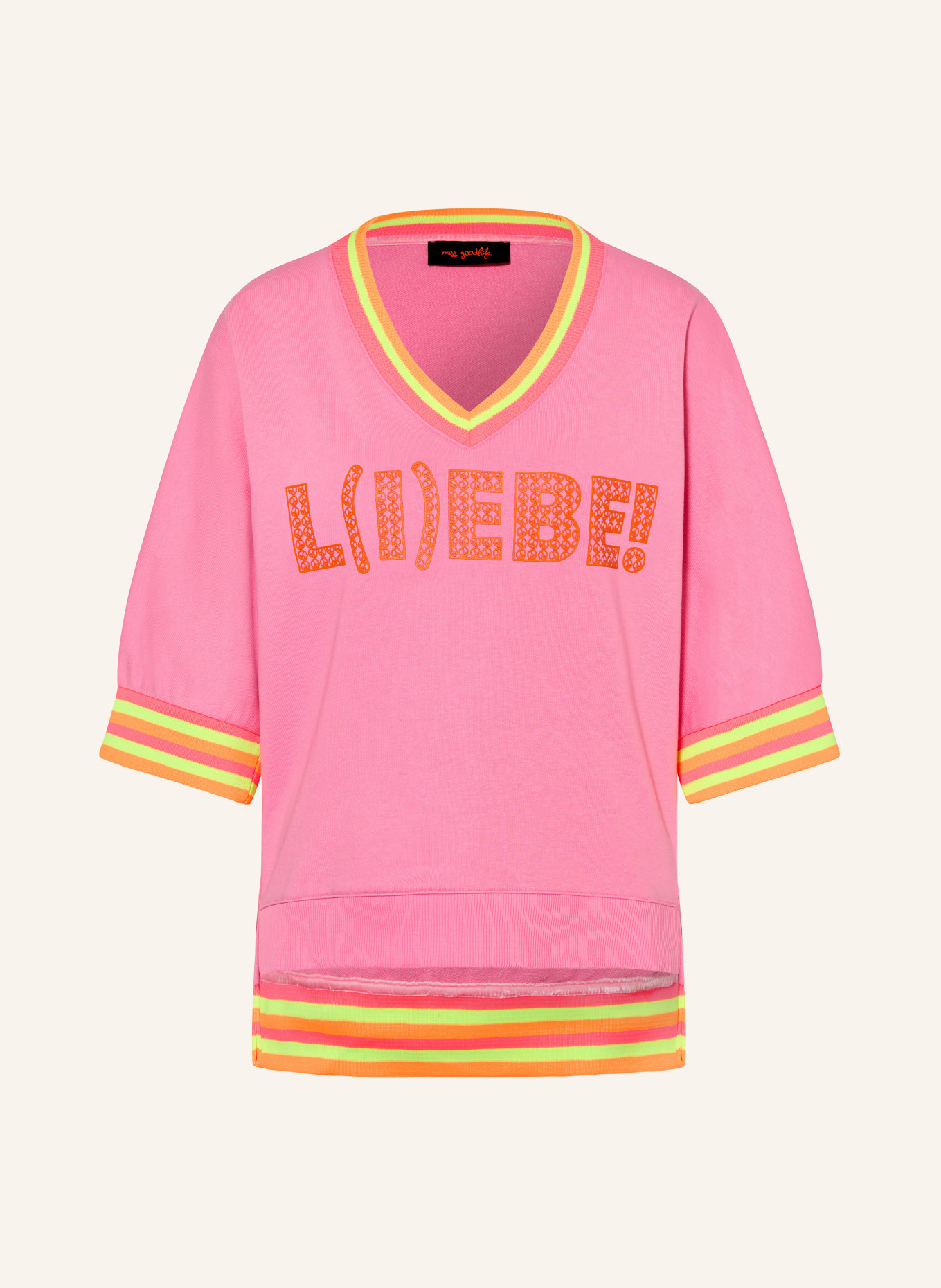 miss goodlife Sweatshirt mit 3/4-Arm: PINK / NEONORANGE / NEONGELB