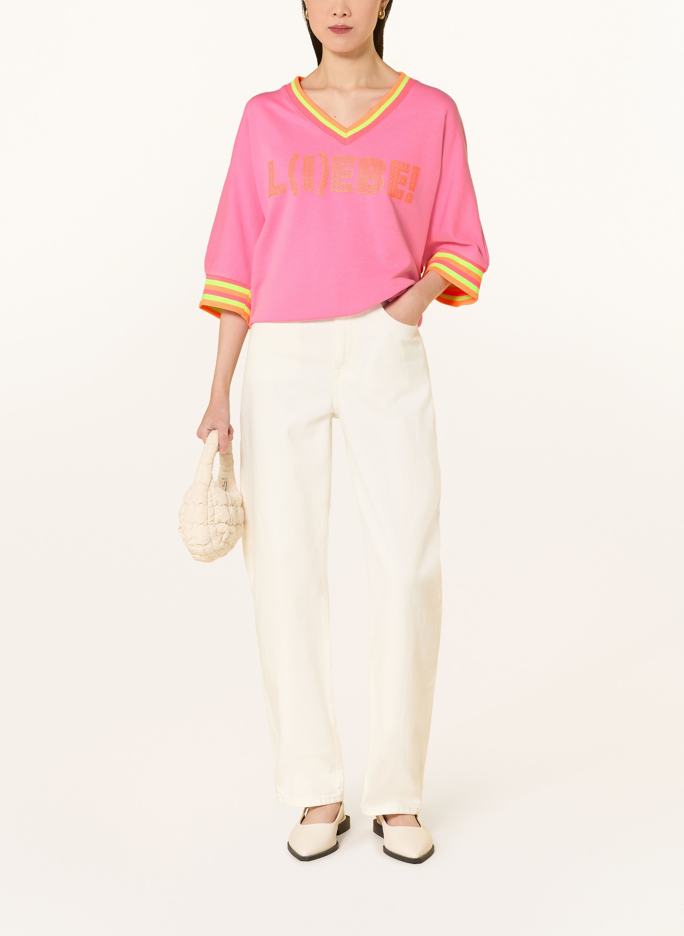 miss goodlife Sweatshirt mit 3/4-Arm: PINK / NEONORANGE / NEONGELB