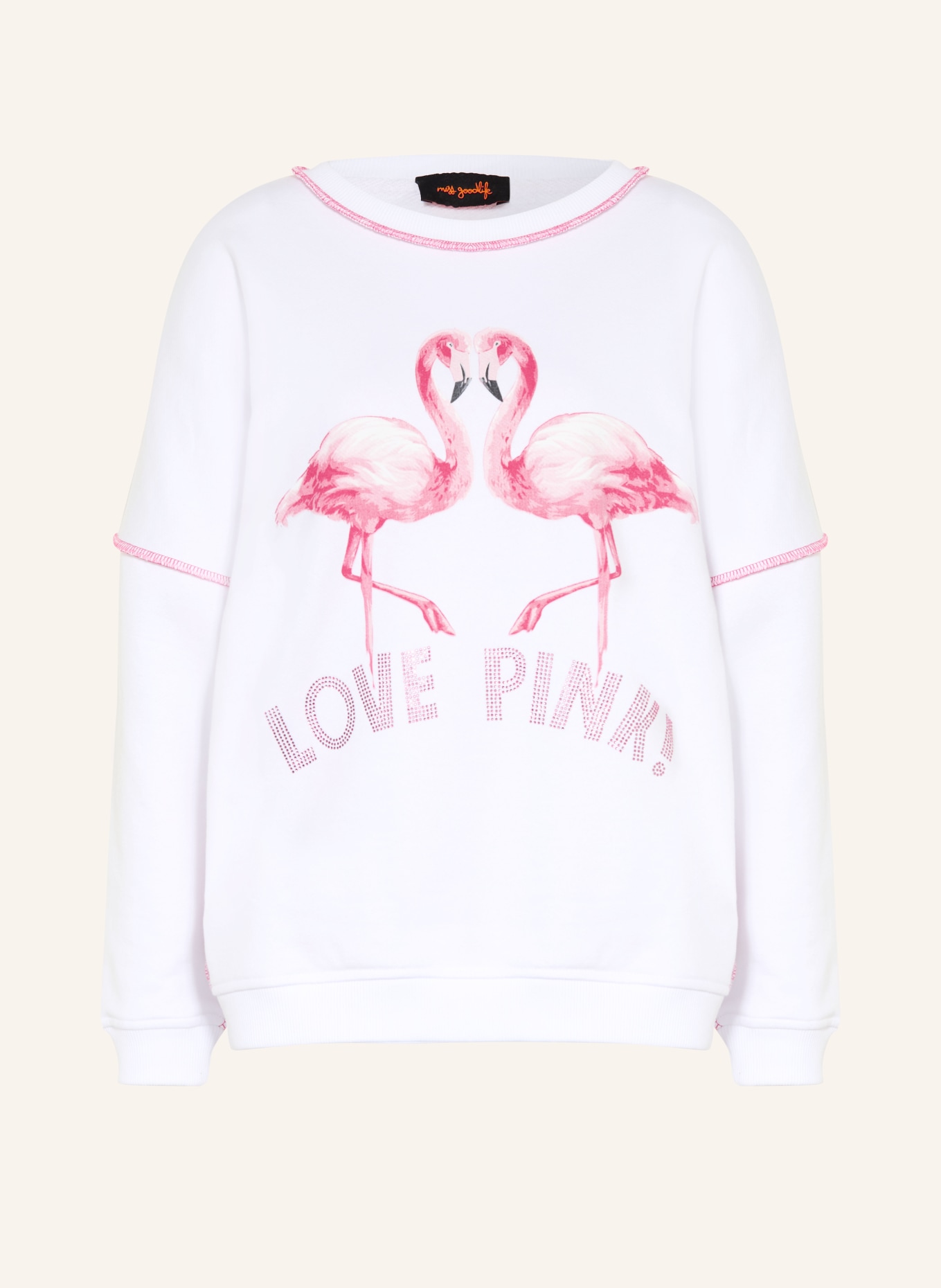 miss goodlife oversized sweatshirt: WHITE / PINK